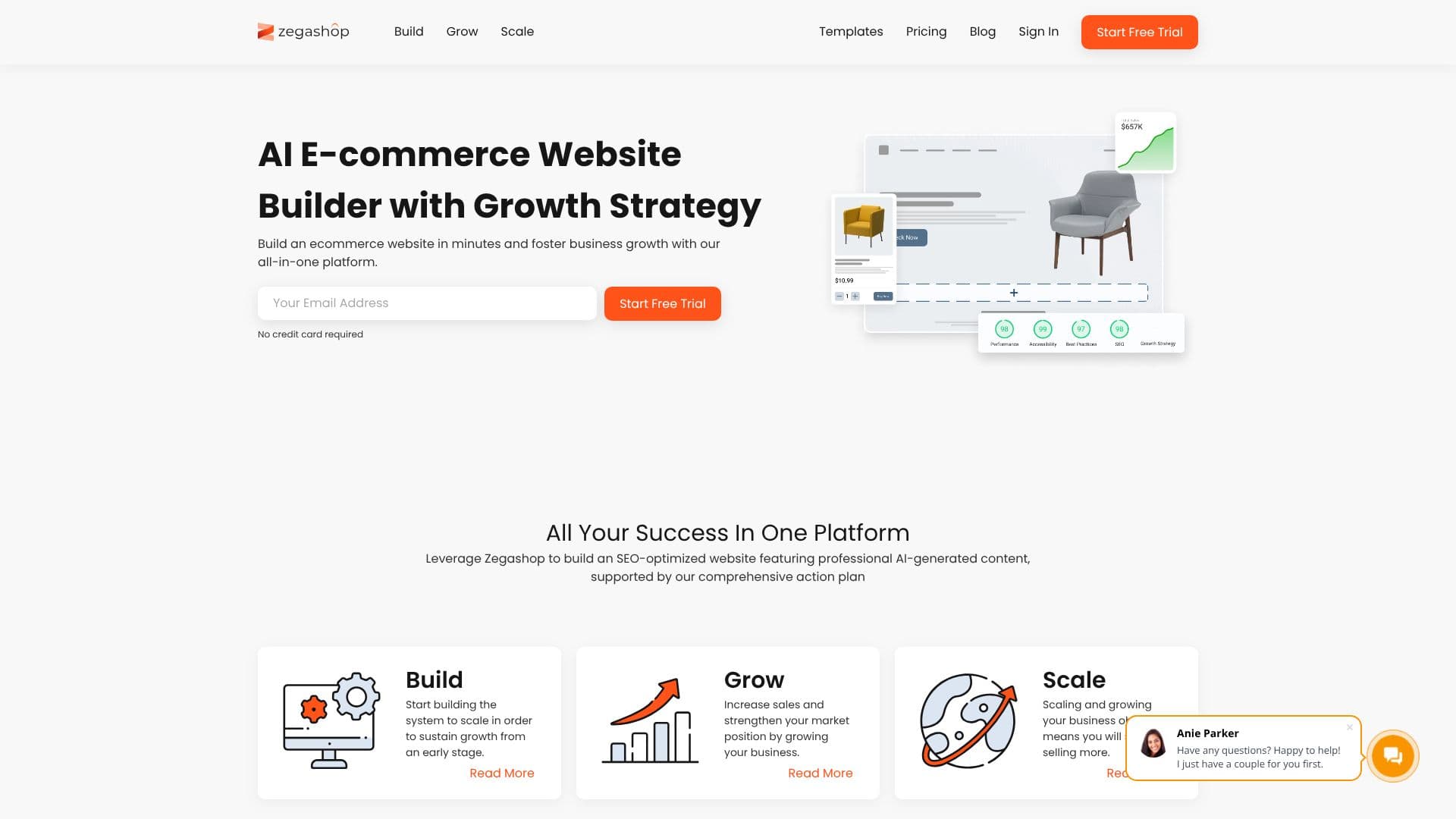 Zegashop AI eCommerce Builder のスクリーンショット
