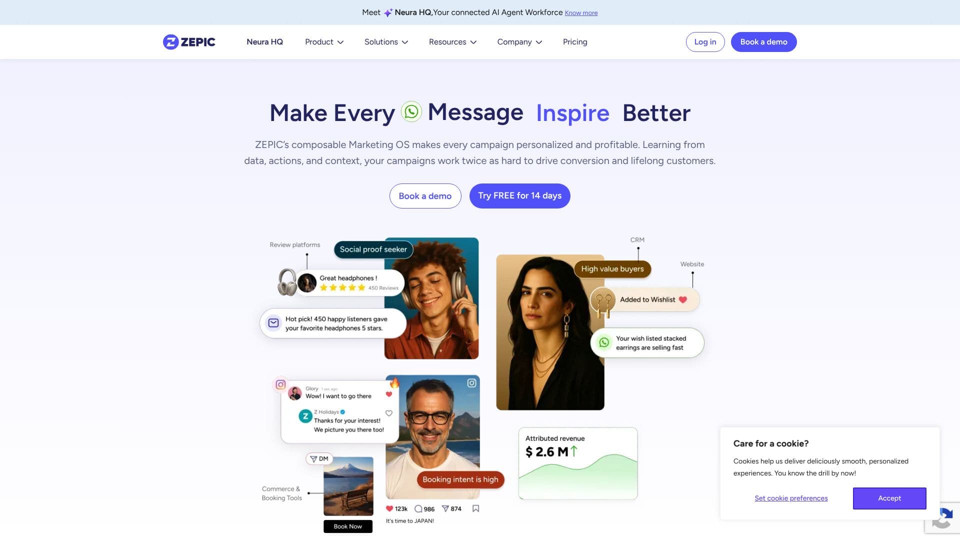 Captura de tela do ZEPIC AI Marketing Platform
