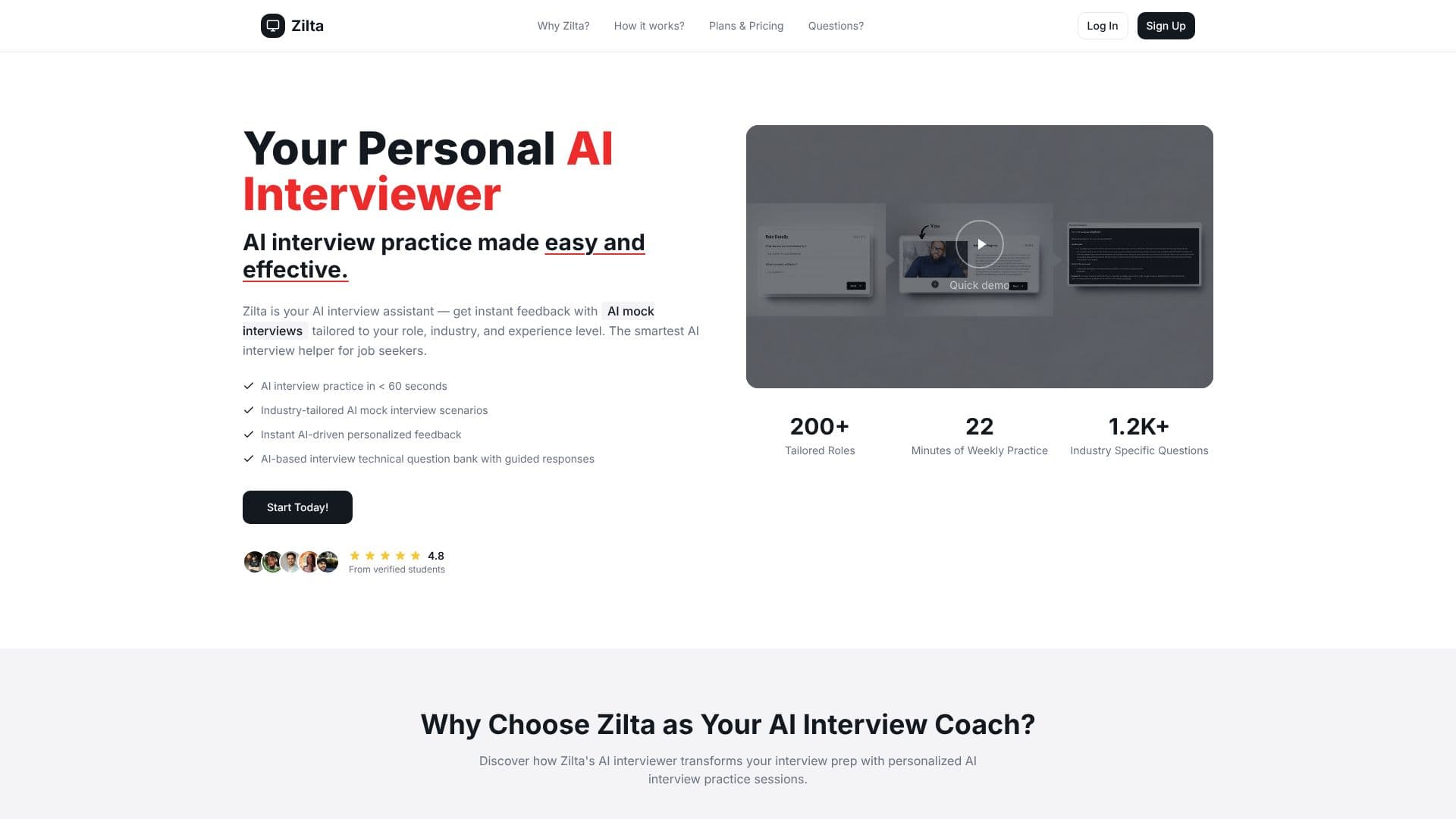 Zilta AI Interview Coach 스크린샷