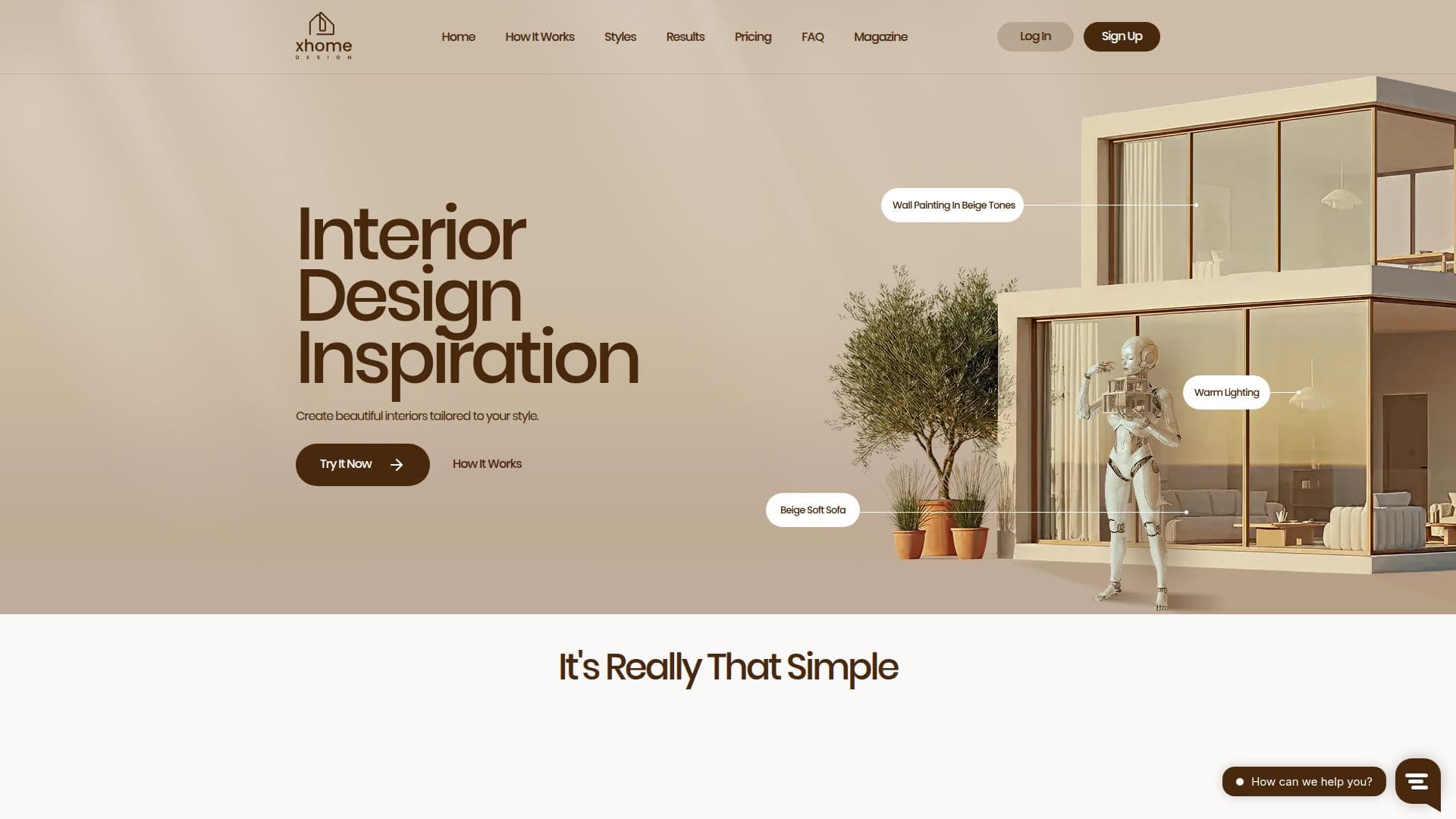 Captura de pantalla de Generador de Diseño de Interiores XHome AI