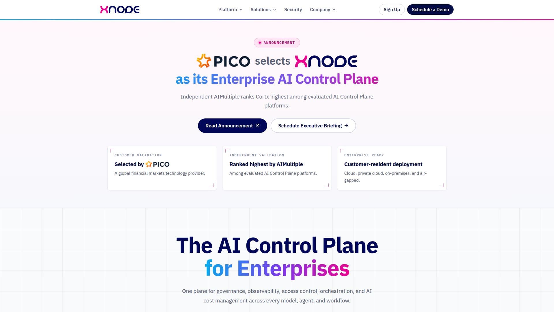 CortX (XNode) AI Control Plane screenshot