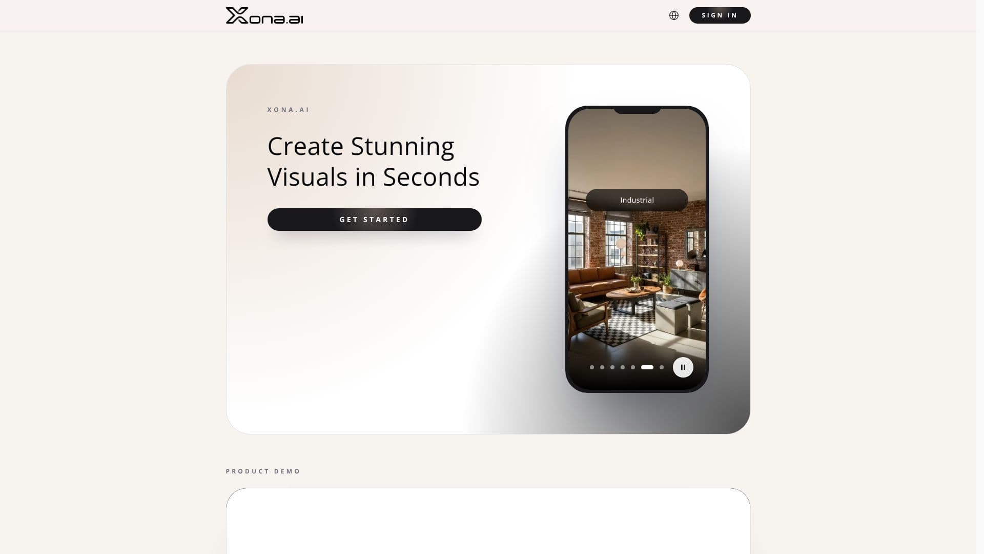 لقطة شاشة لـ Xona.ai - تصميم داخلي بالذكاء الاصطناعي