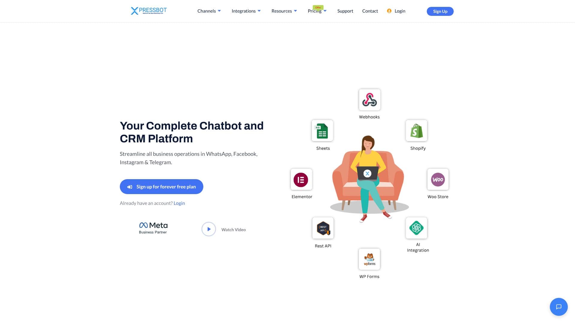 لقطة شاشة لـ XpressBot Chatbot و CRM