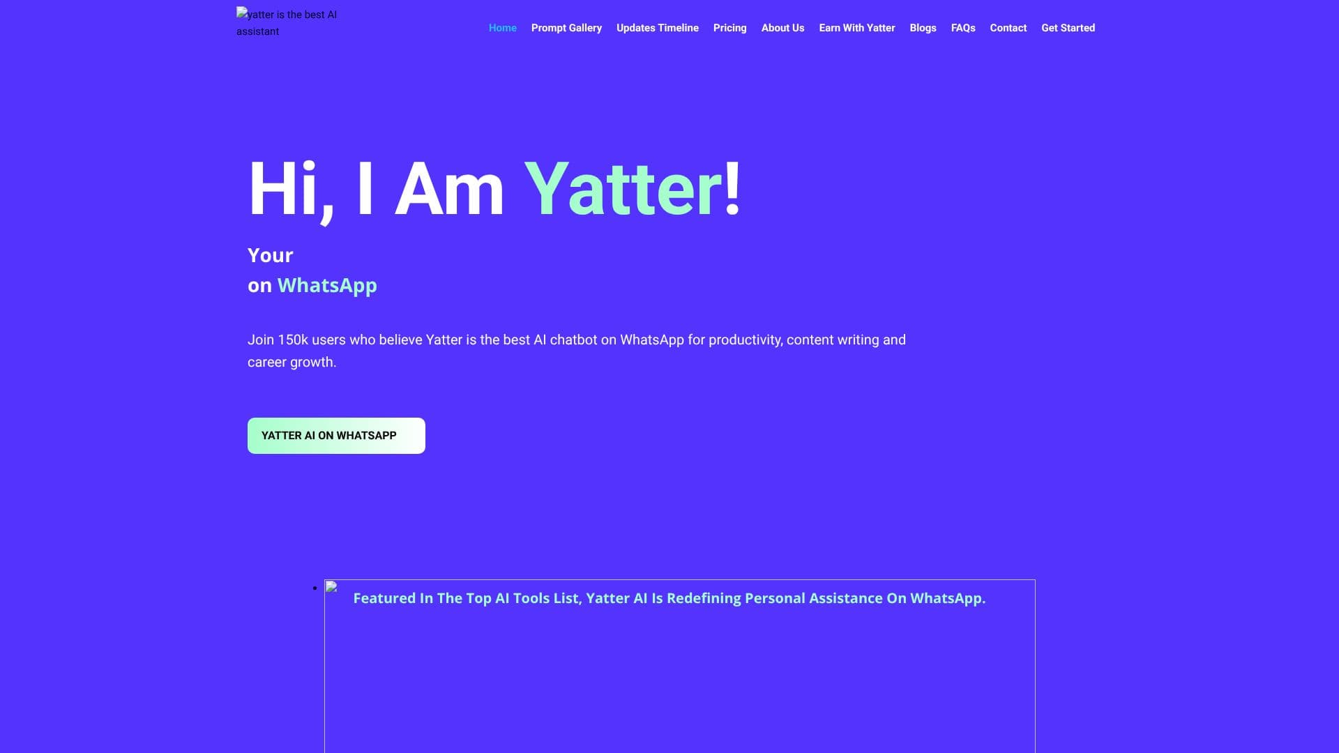 Скриншот Yatter AI