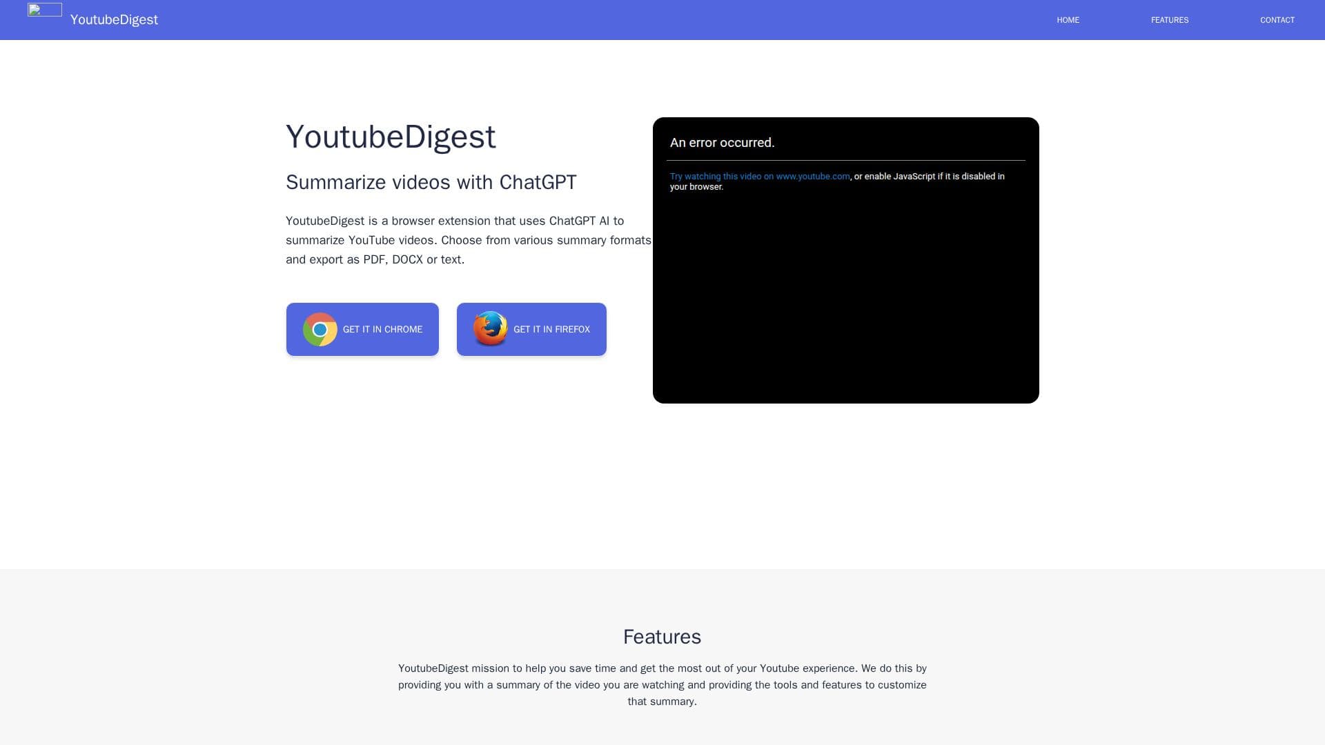 YoutubeDigest screenshot