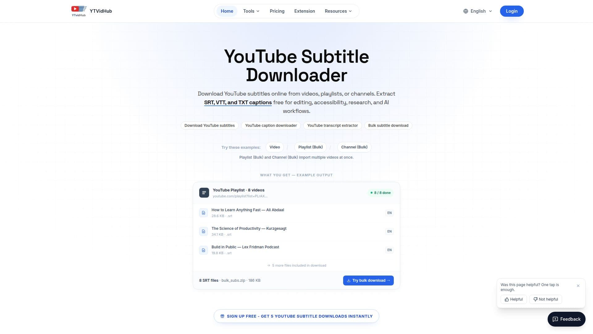 Screenshot von YTVidHub