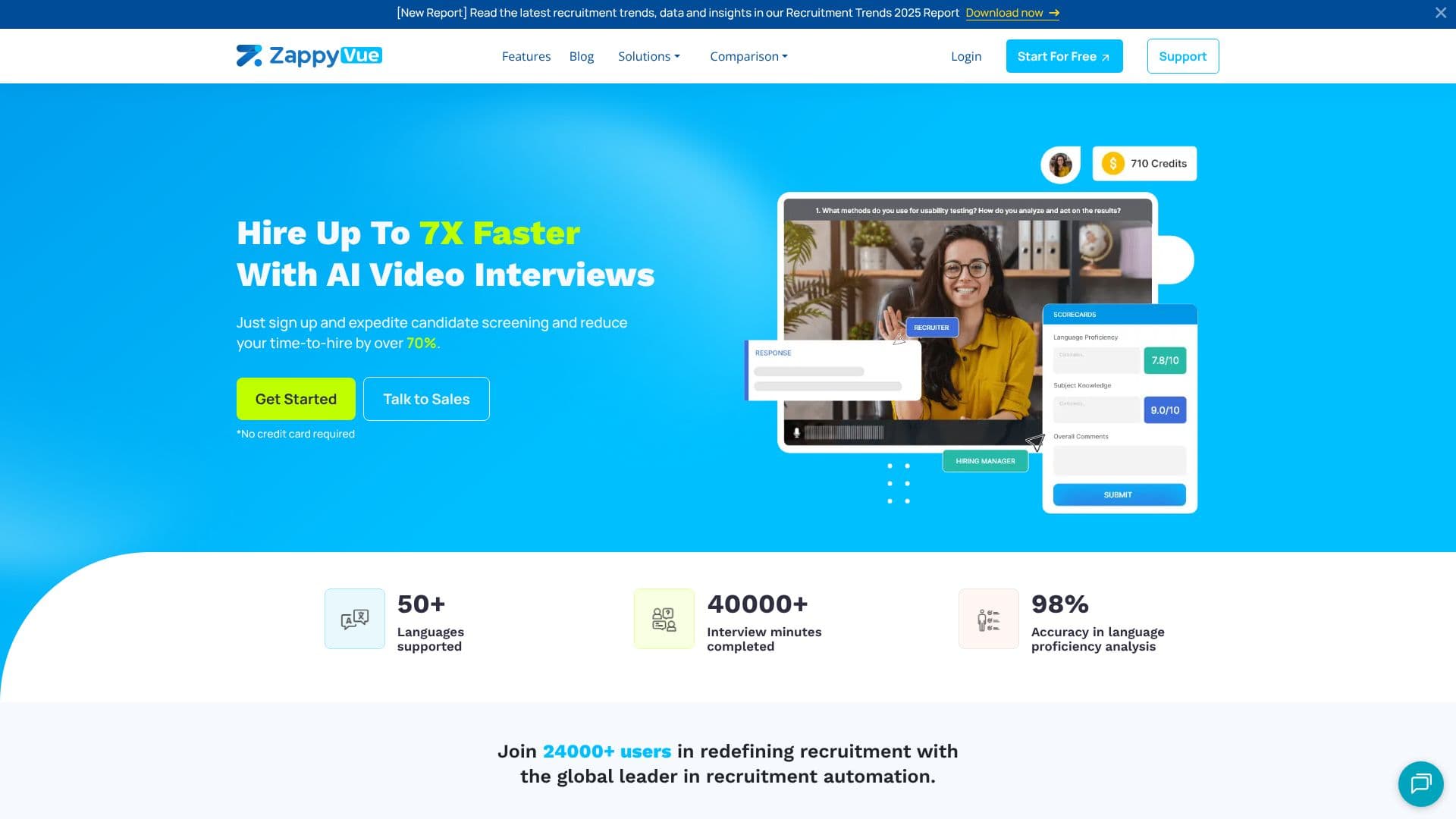 ZappyVue 자동 영상 면접 플랫폼 스크린샷