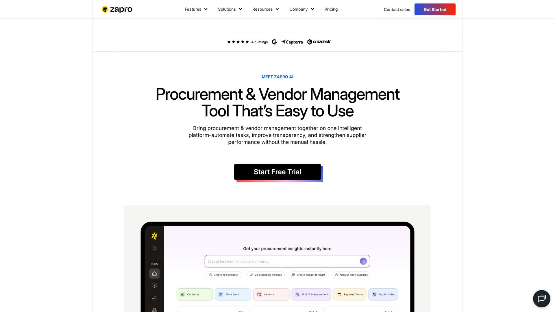 لقطة شاشة لـ أداة المشتريات Zapro