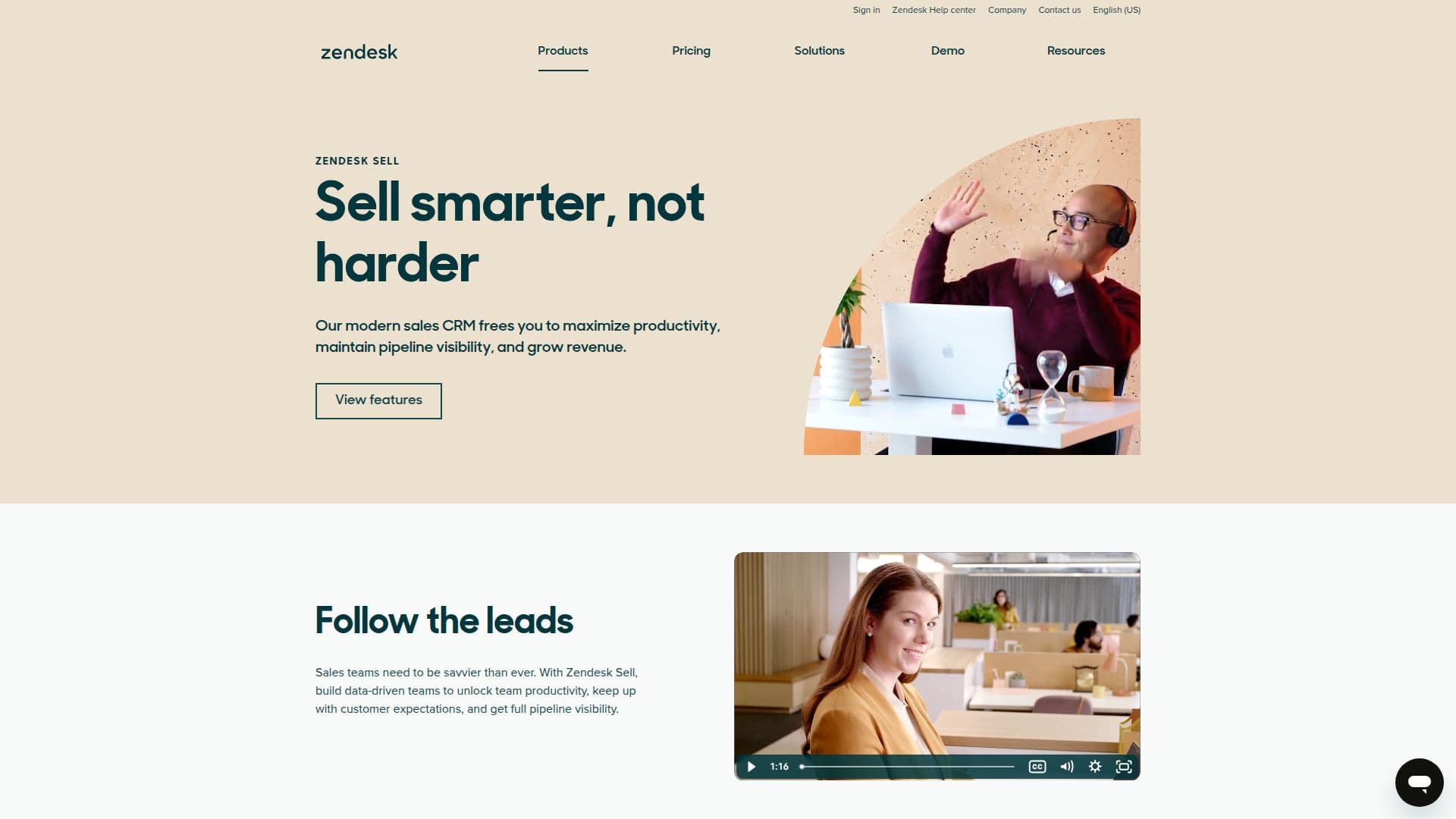 لقطة شاشة لـ Zendesk Sell