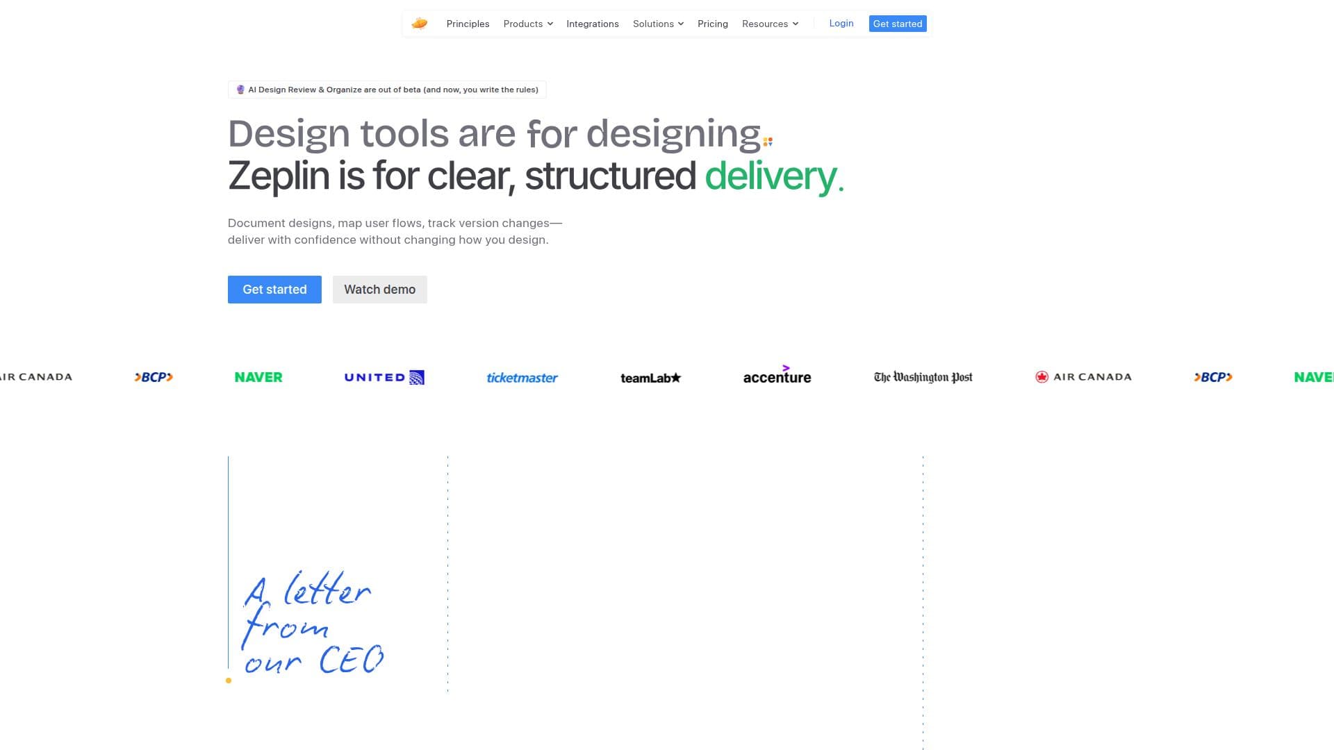 Zeplin screenshot