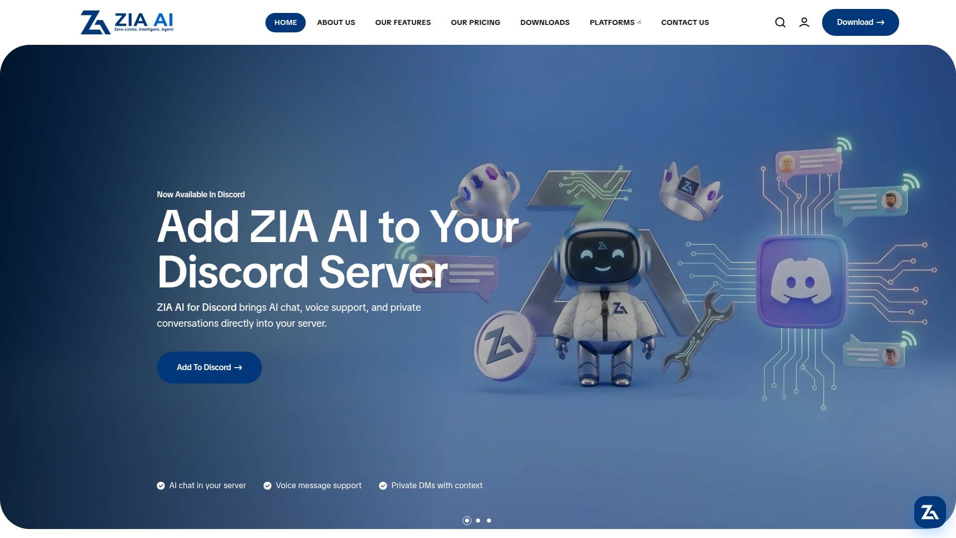 ZIA AI Intelligent Assistant screenshot