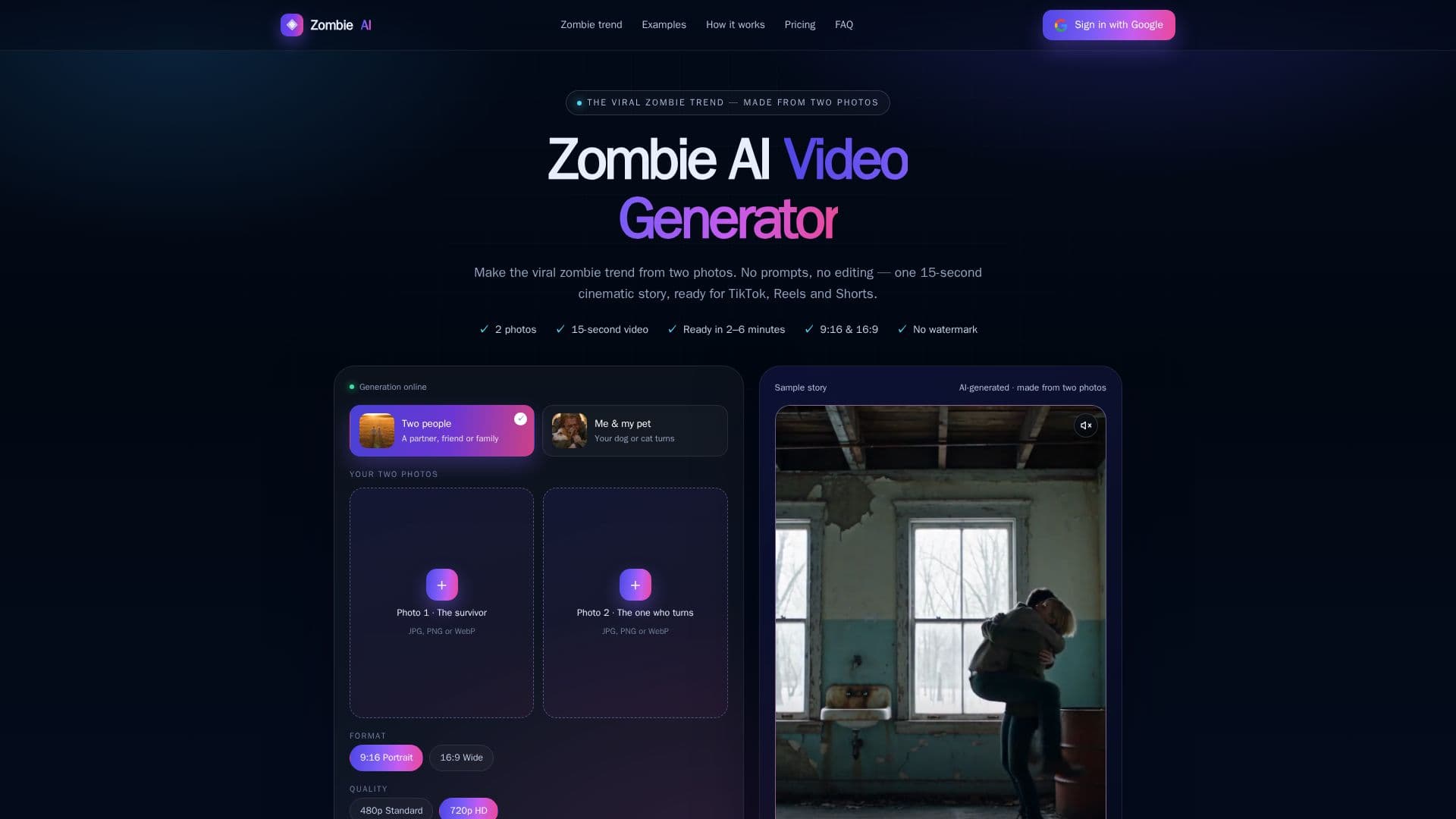 Zombie AI Video Generator screenshot