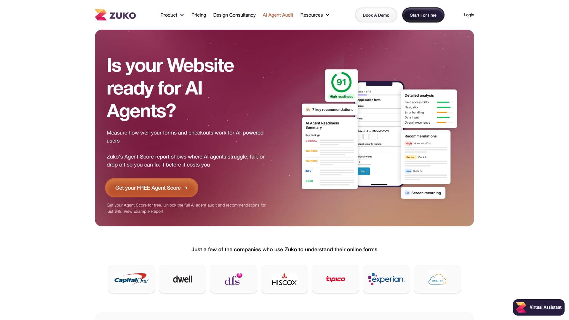 Screenshot von Agent Score - AI Agent Readiness Audit