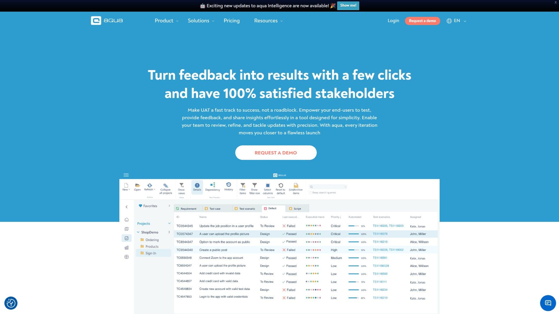 Aqua ALM - إدارة الاختبارات المدعومة بالذكاء الاصطناعي screenshot