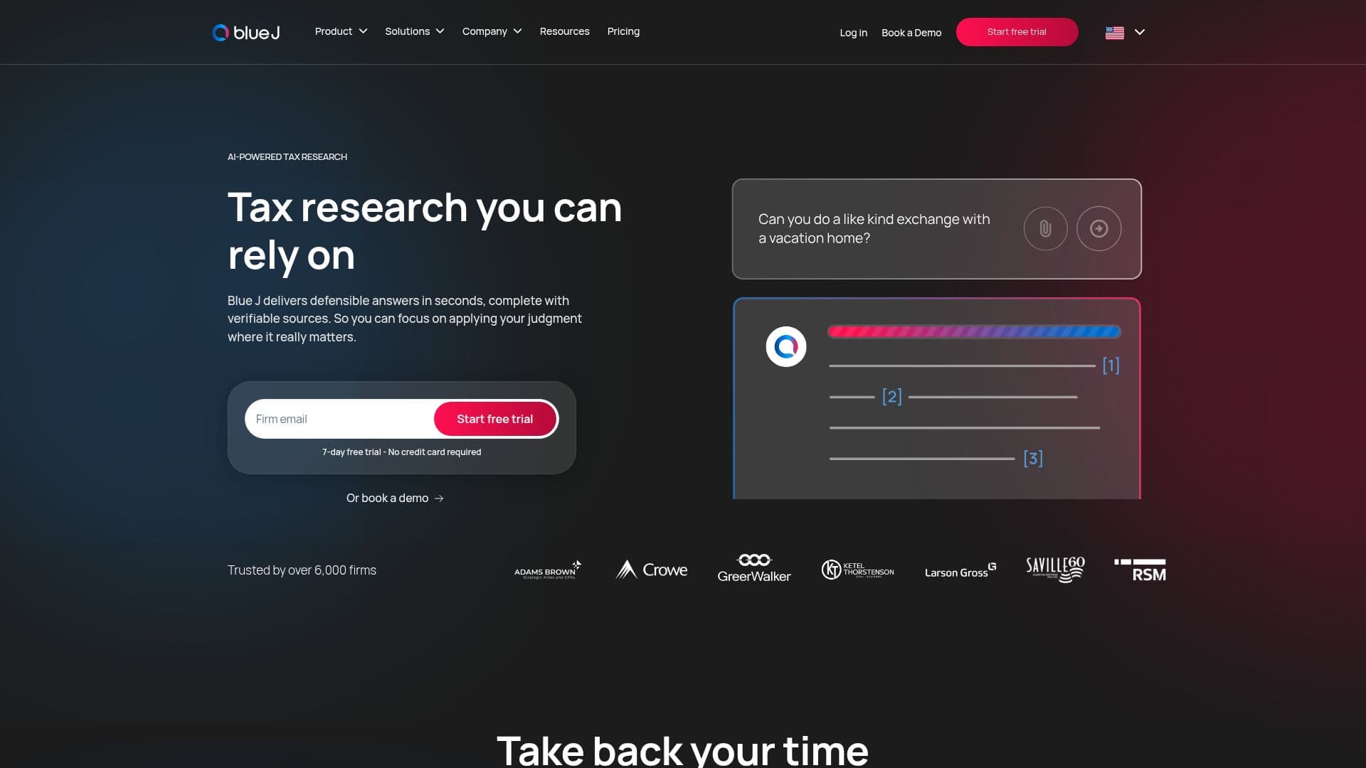 Plataforma de Pesquisa Fiscal Blue J AI screenshot