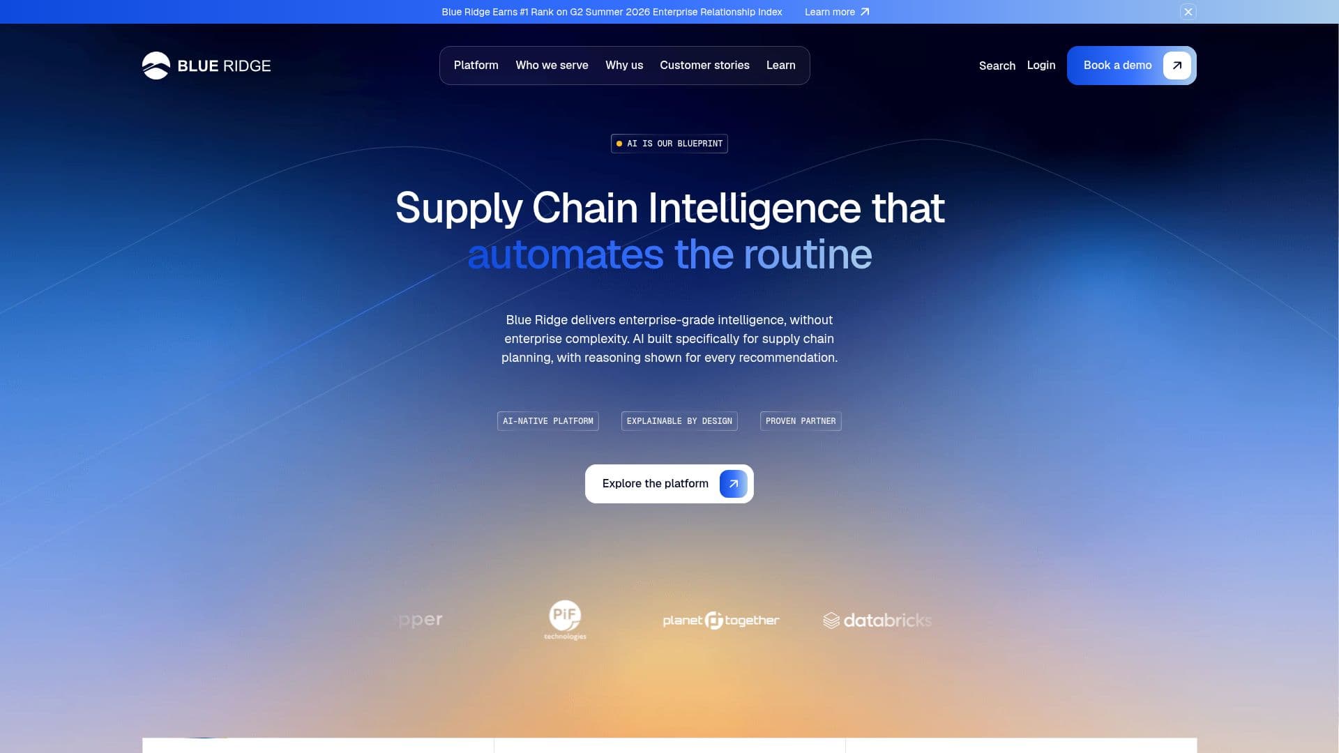 BlueRidge Supply Chain Software screenshot