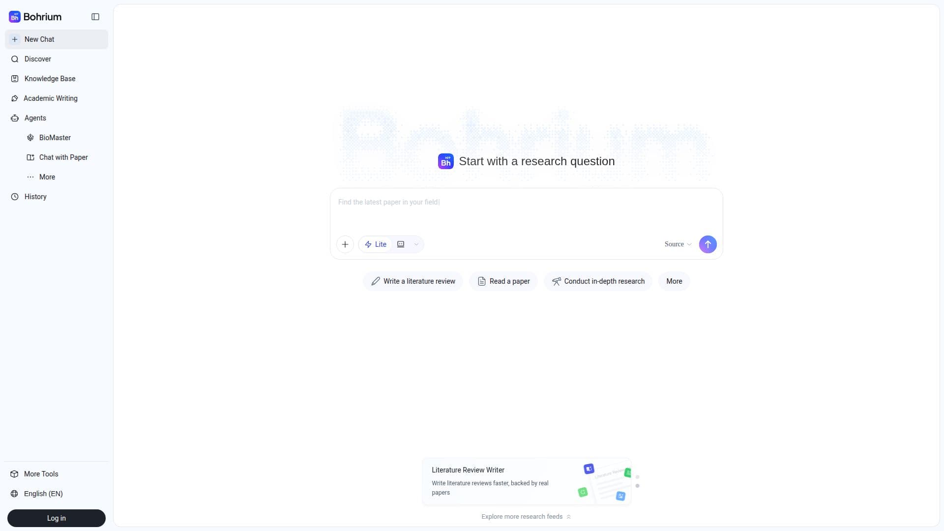 Bohrium AI Forschungsplattform screenshot