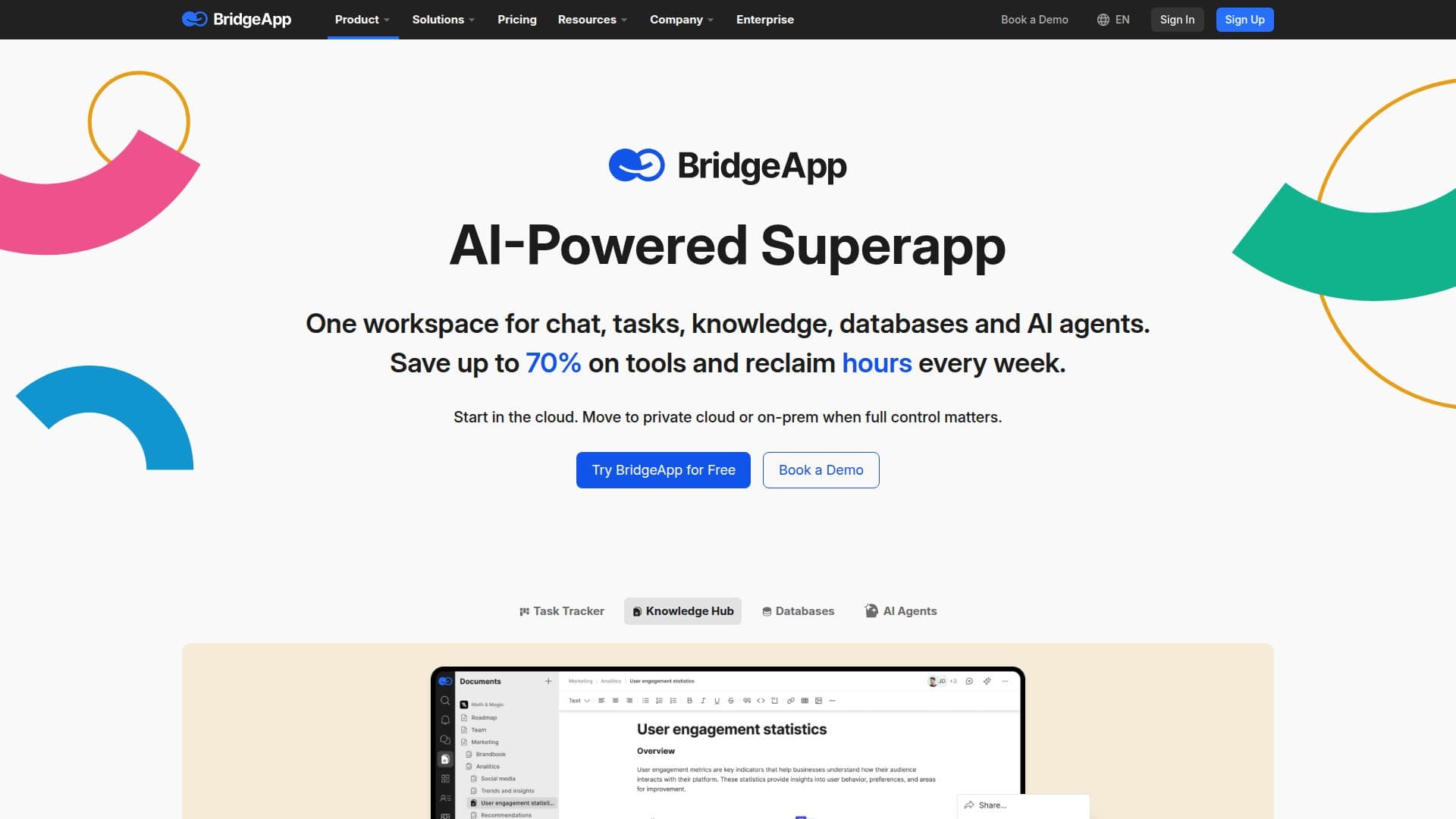 BridgeApp — Espace de travail sur site pour les équipes screenshot