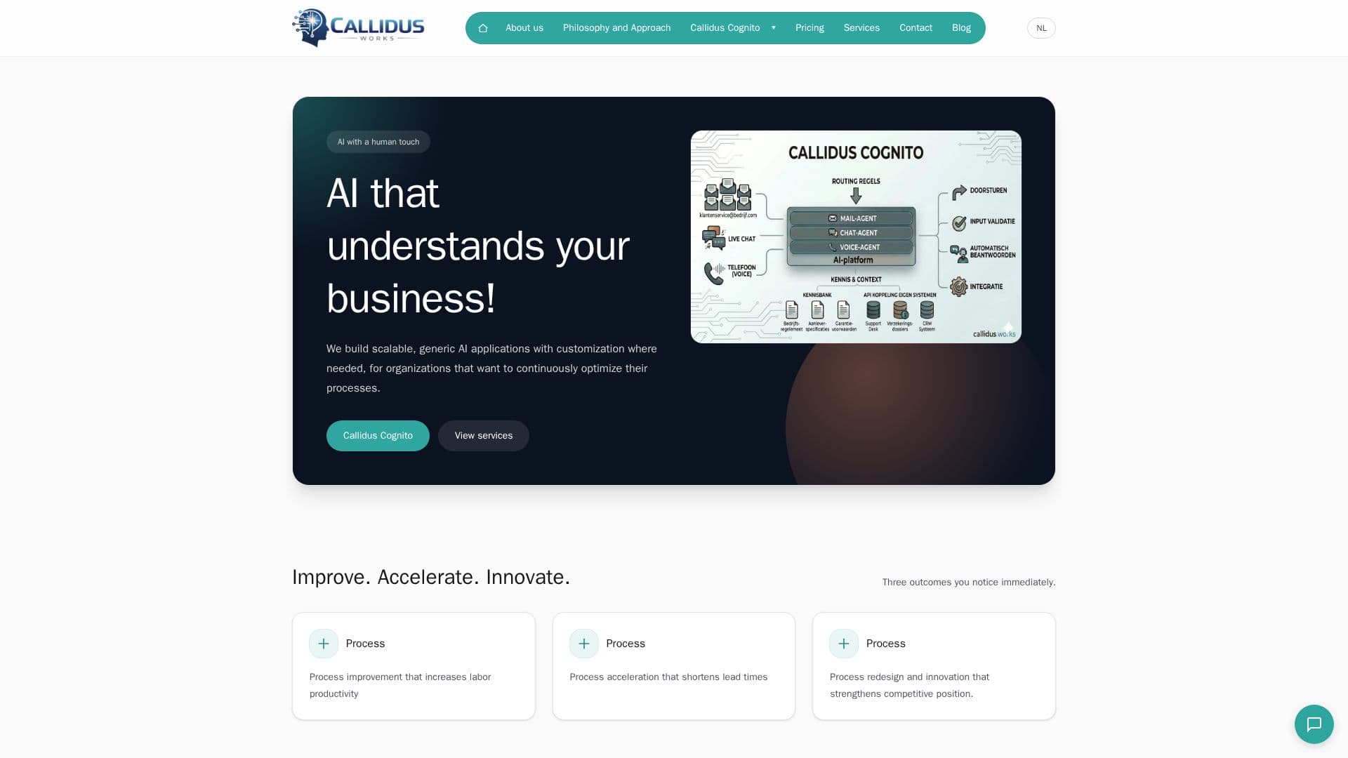 Callidus AI 솔루션 screenshot