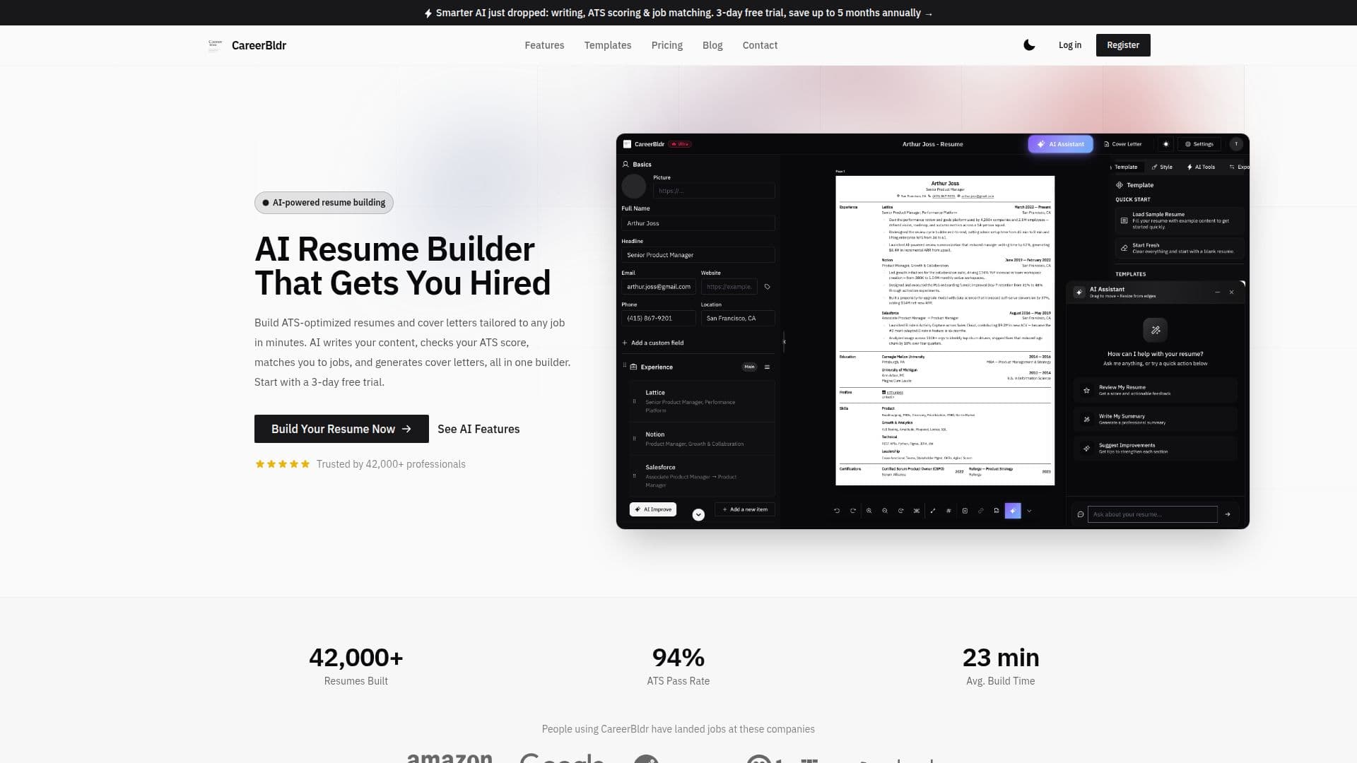 CareerBldr - منشئ السير الذاتية بالذكاء الاصطناعي screenshot