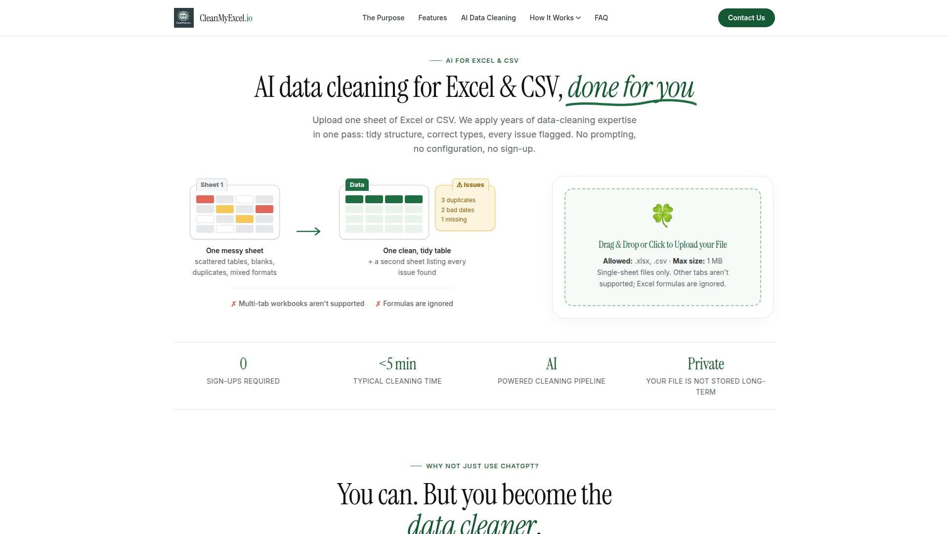 CleanMyExcel.io screenshot