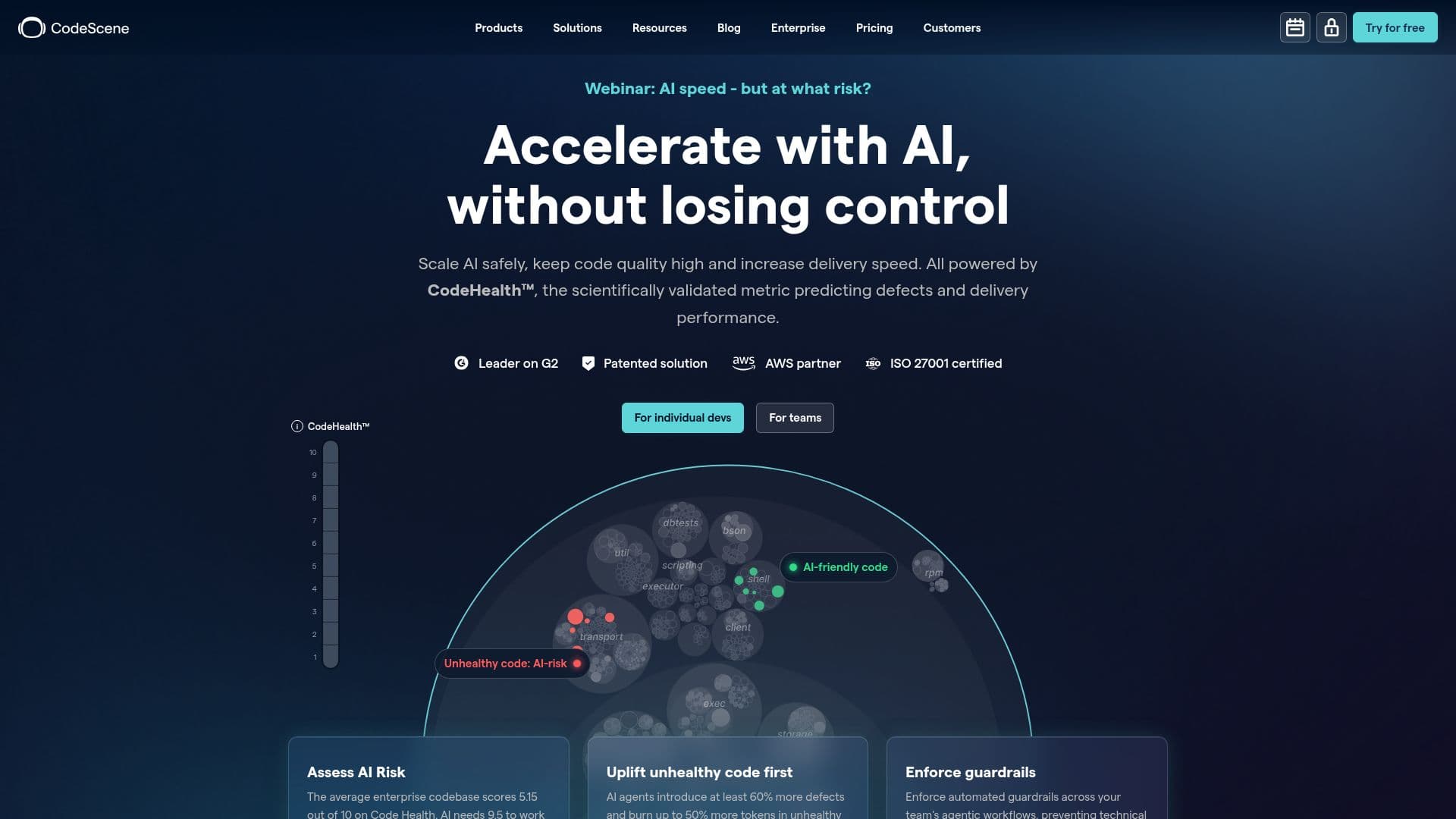 أداة البرمجة CodeScene AI screenshot