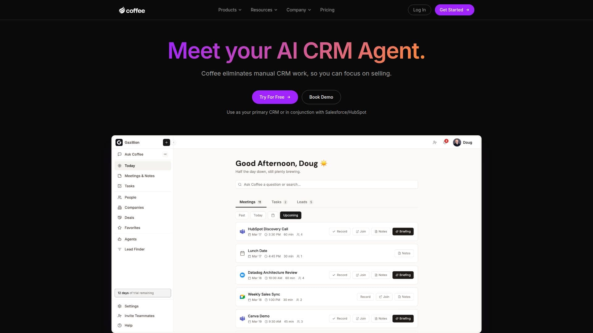 قهوة — وكيل CRM الذكي لفِرق المبيعات screenshot