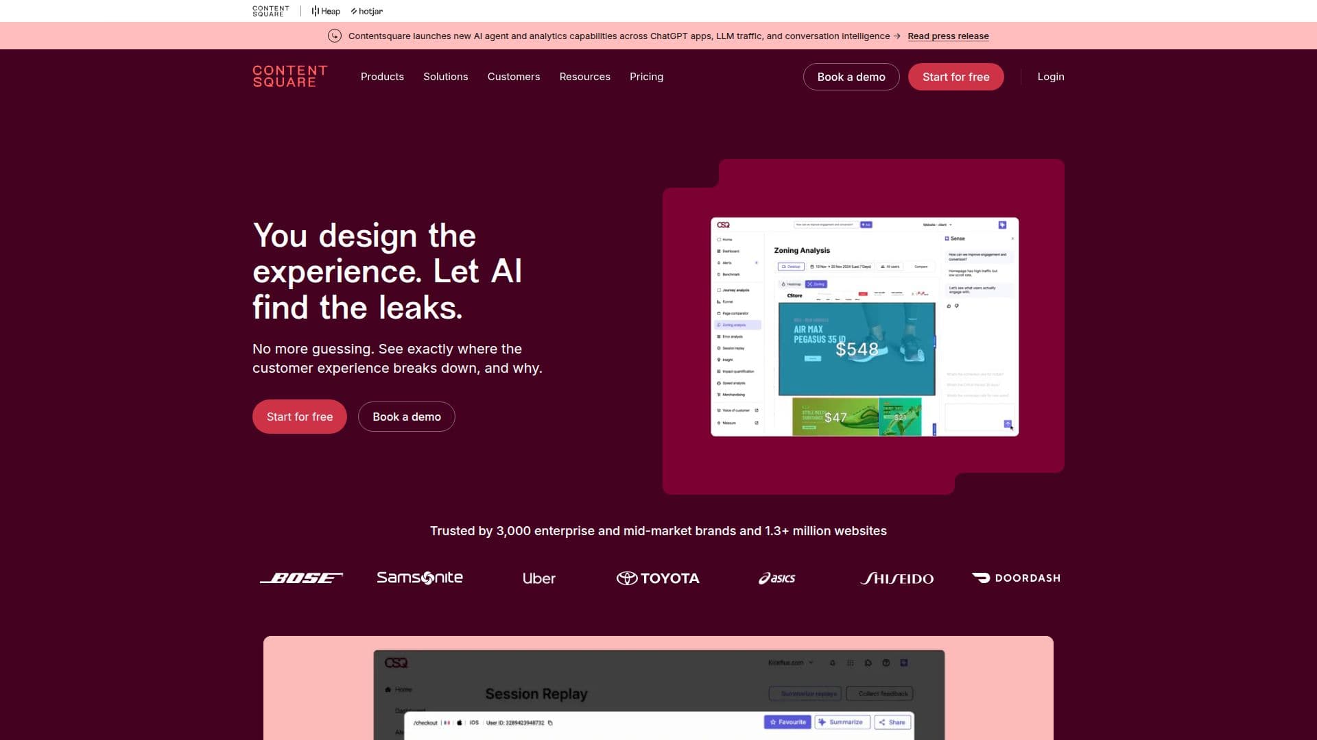 Plataforma de Inteligência de Experiência Contentsquare screenshot