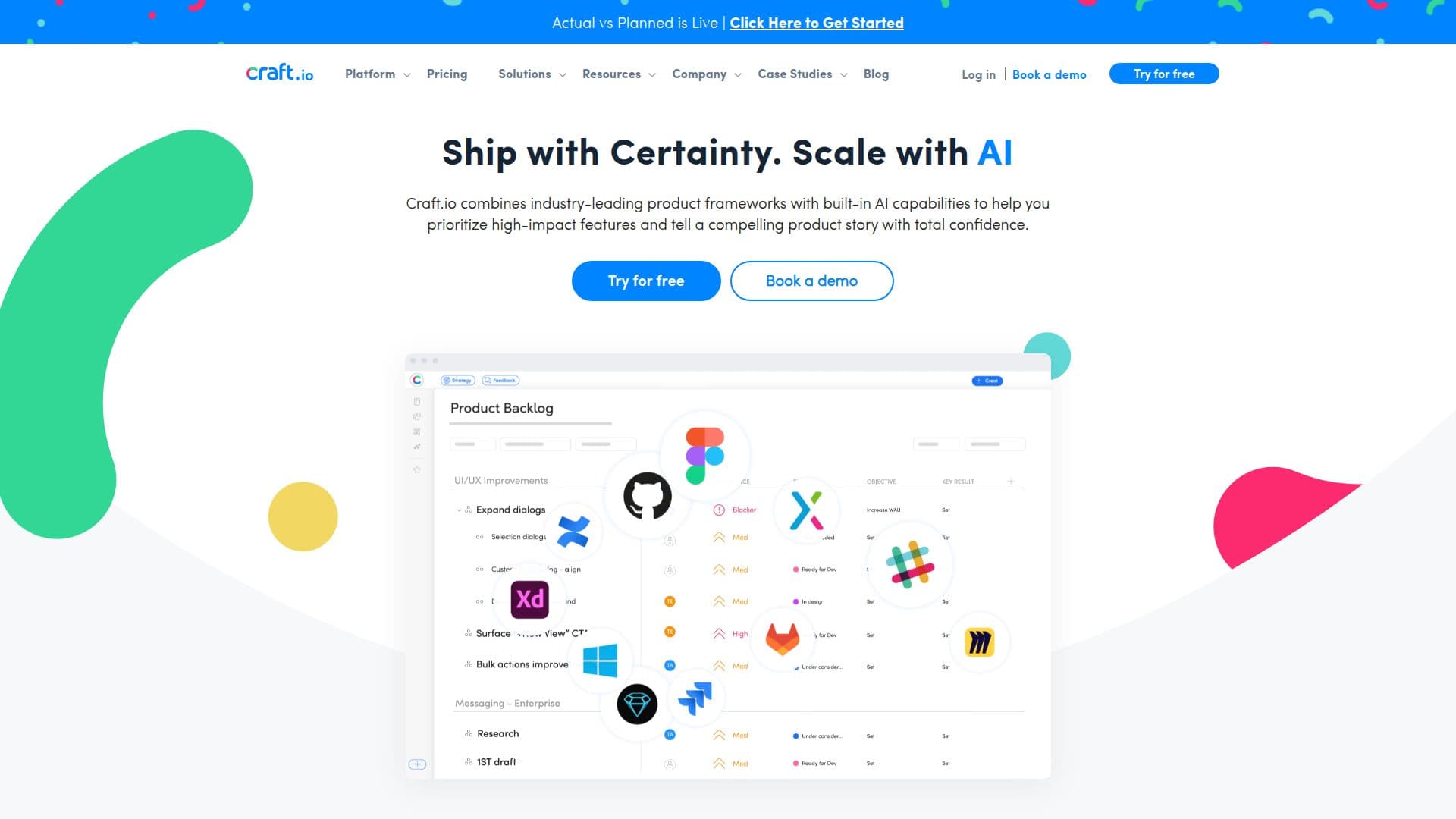 Craft.io Plataforma de Gestão de Produtos screenshot