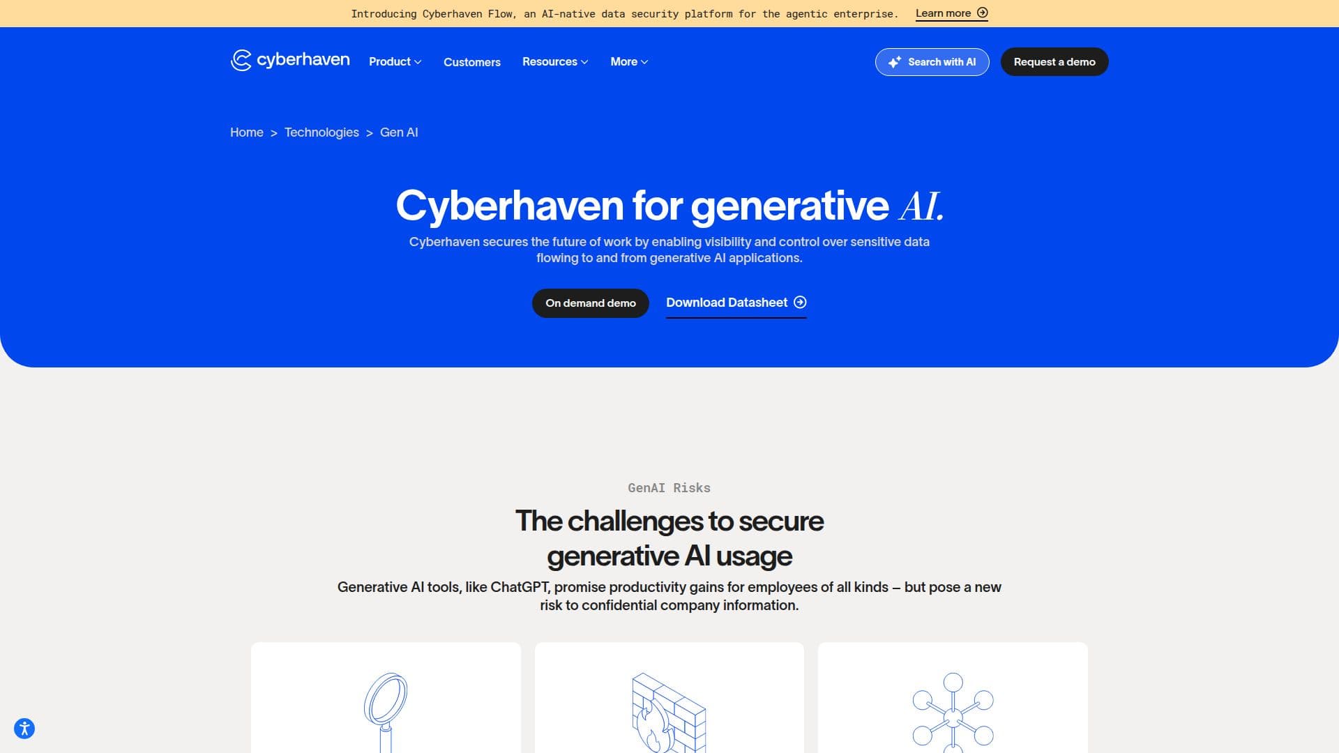 Plataforma de Segurança AI Cyberhaven screenshot