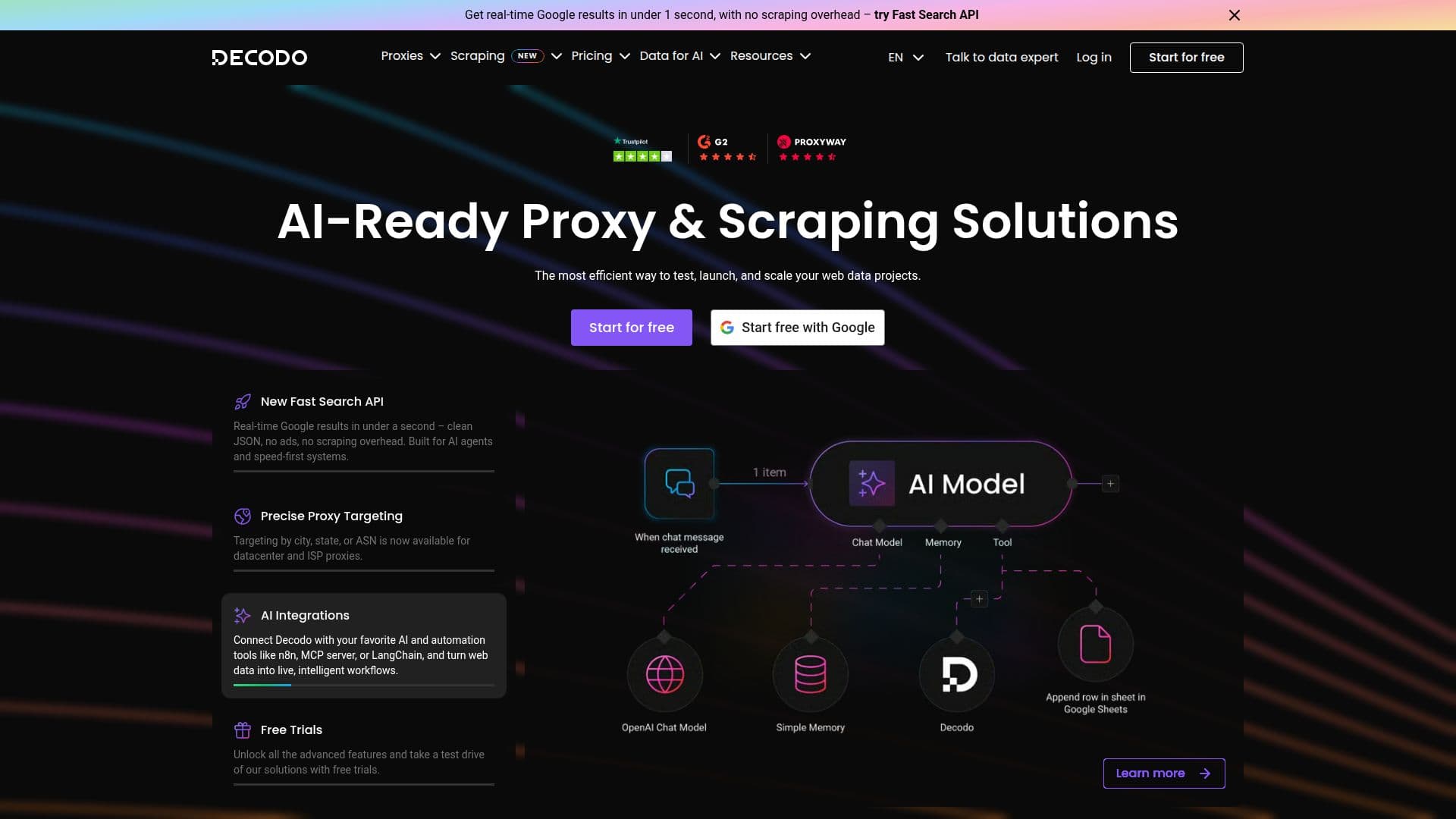 Decodo - Plataforma de Proxy e Web Scraping screenshot