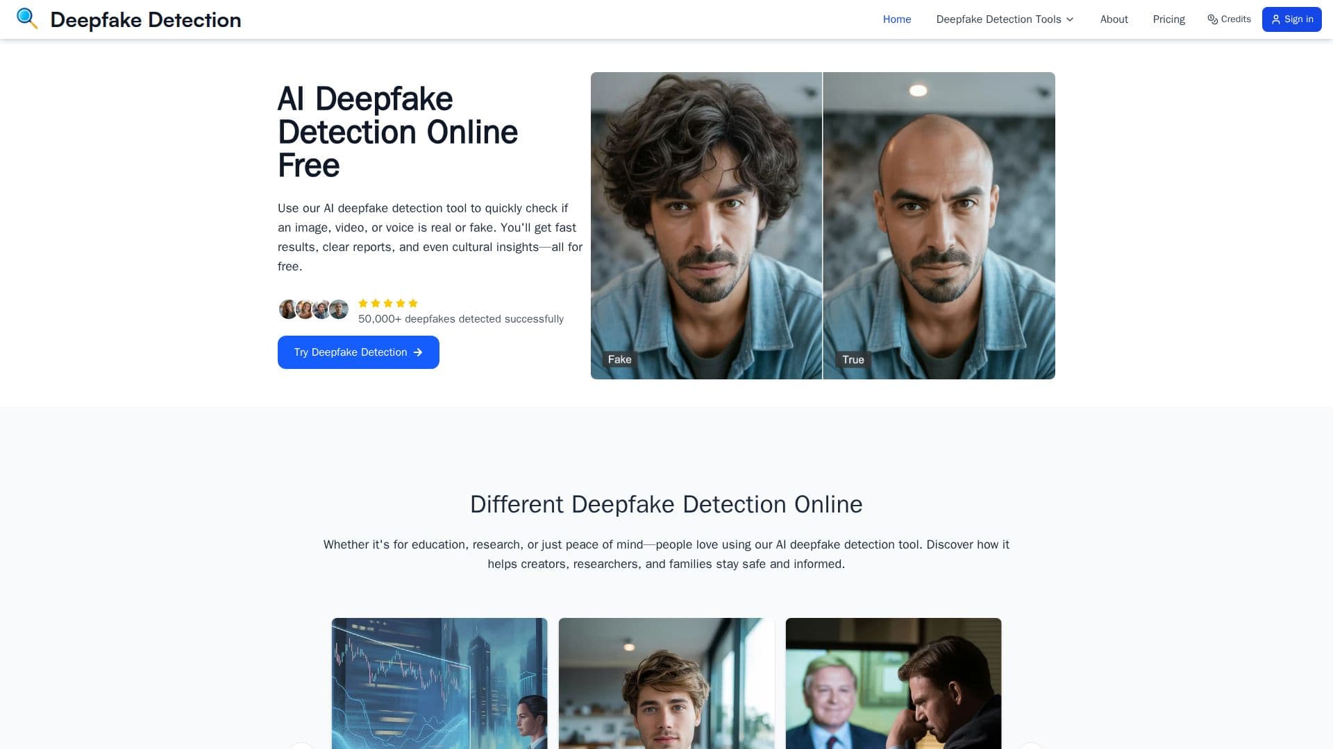 DeepfakeDetection.io screenshot