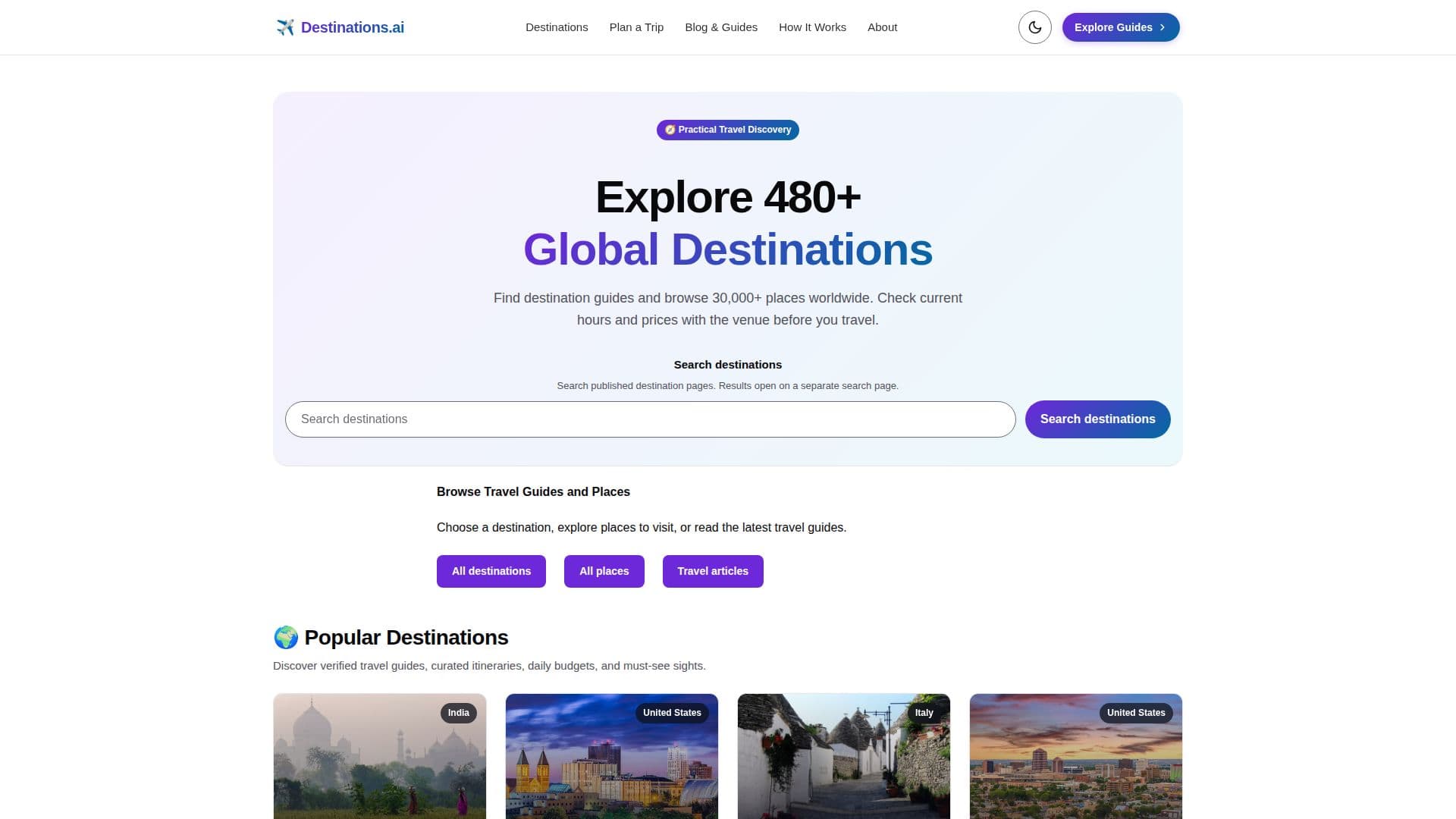 Destinations.ai screenshot