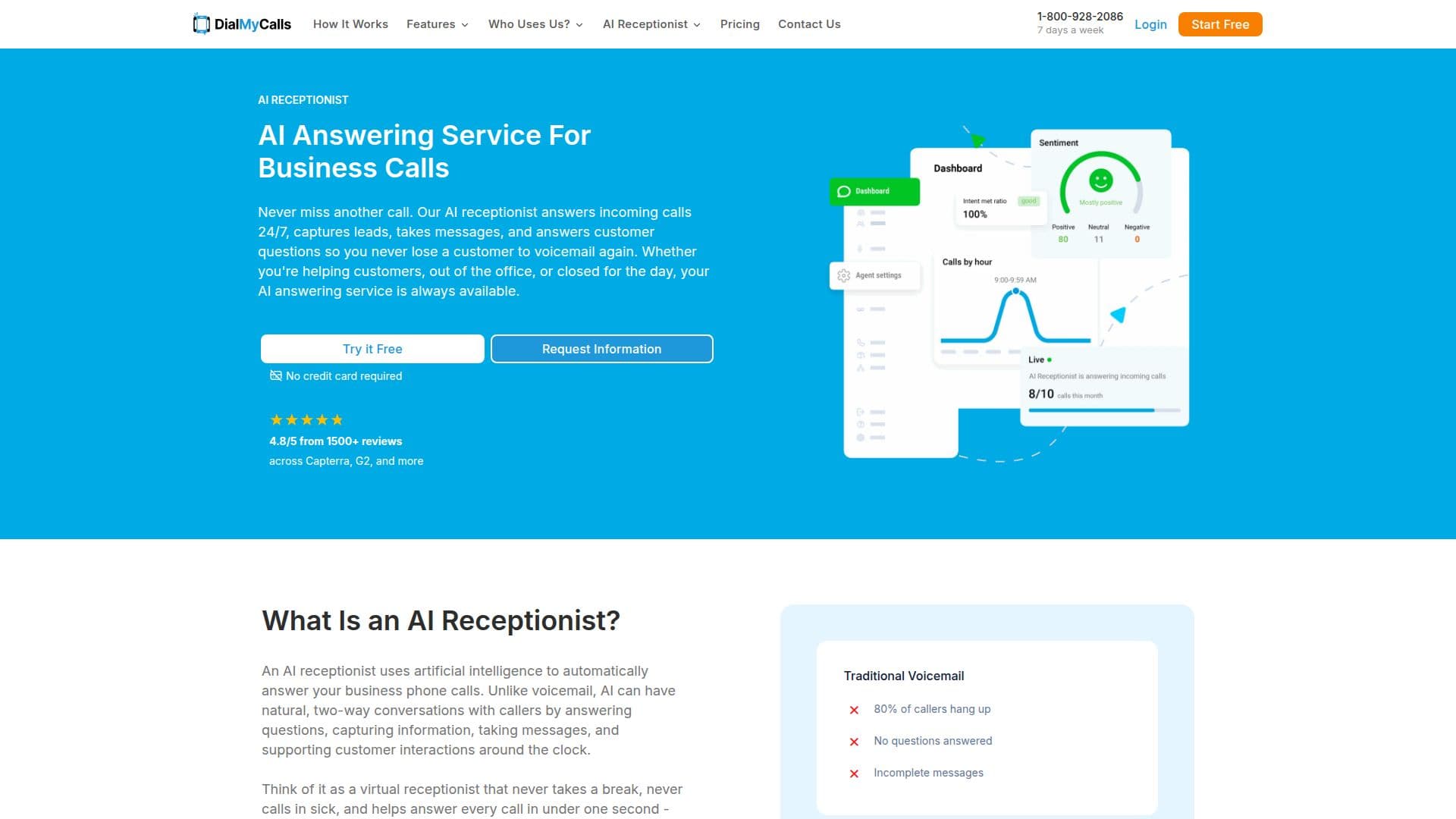 Dial My Calls AI Receptionist screenshot