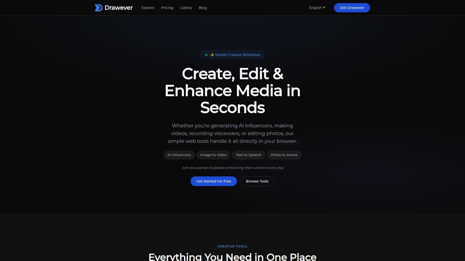 Drawever — Онлайн AI креативные инструменты screenshot