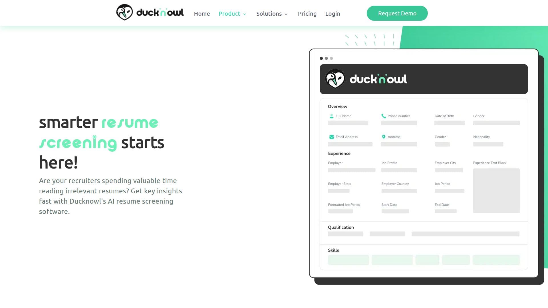 Software de Triagem de Currículos Ducknowl screenshot