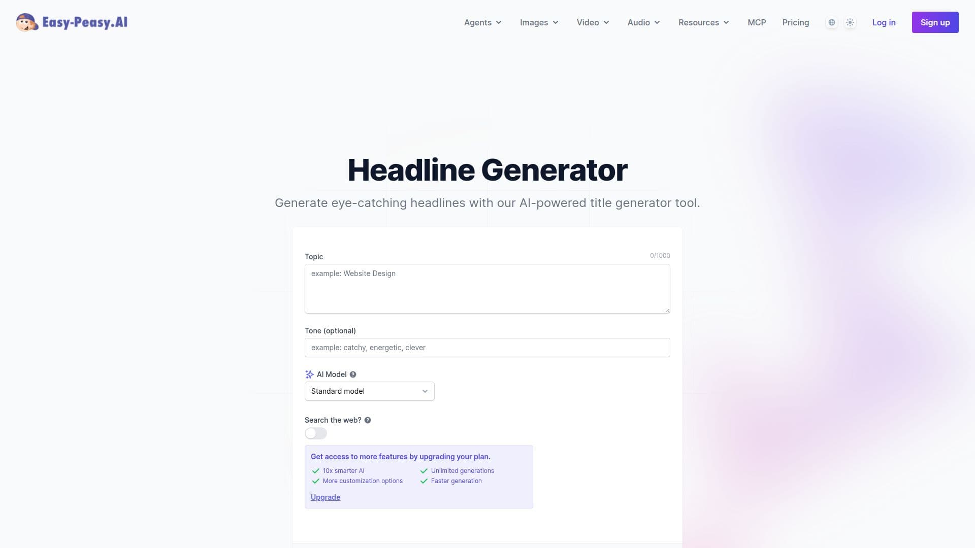 Content Row Headline Generator screenshot