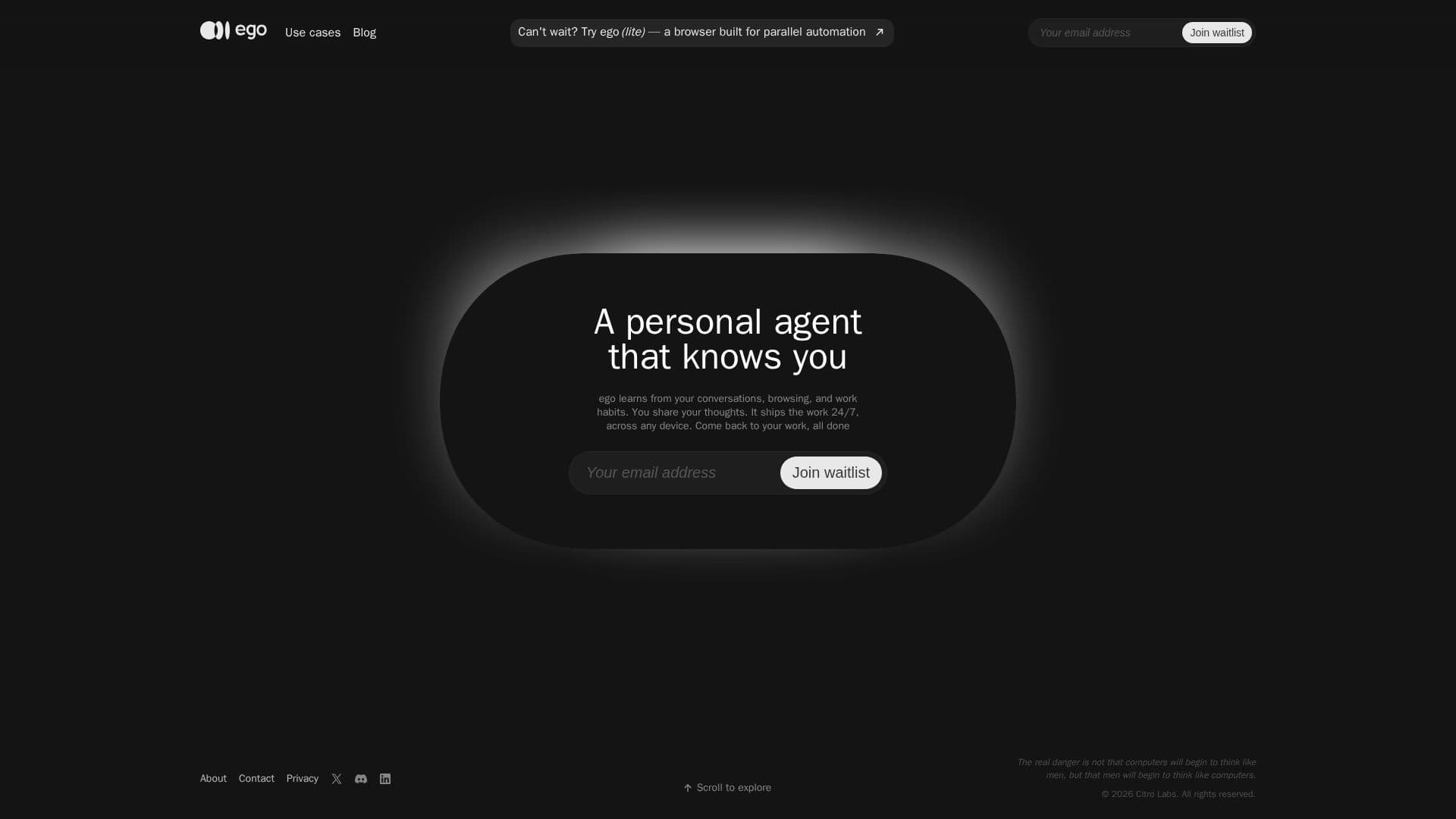 ego AI Agent screenshot