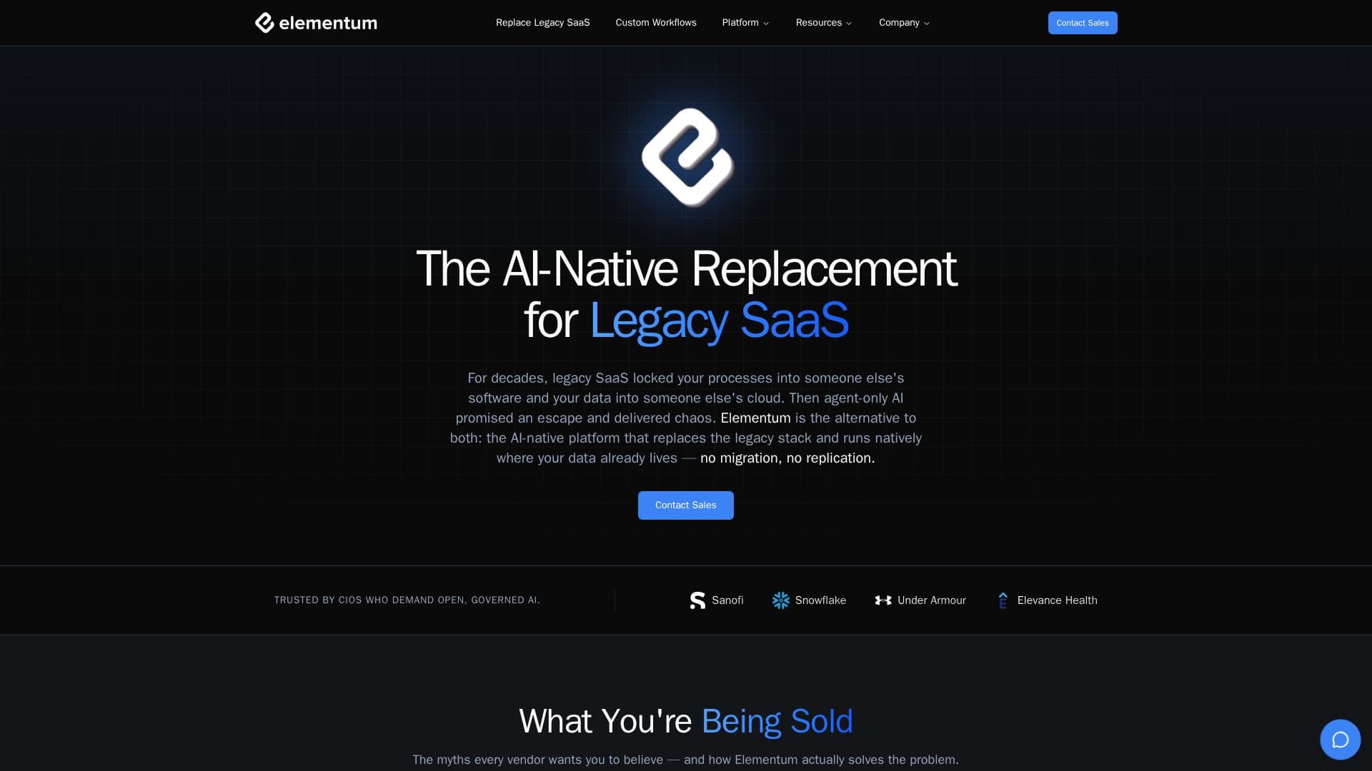 Elementum AI Plattform screenshot