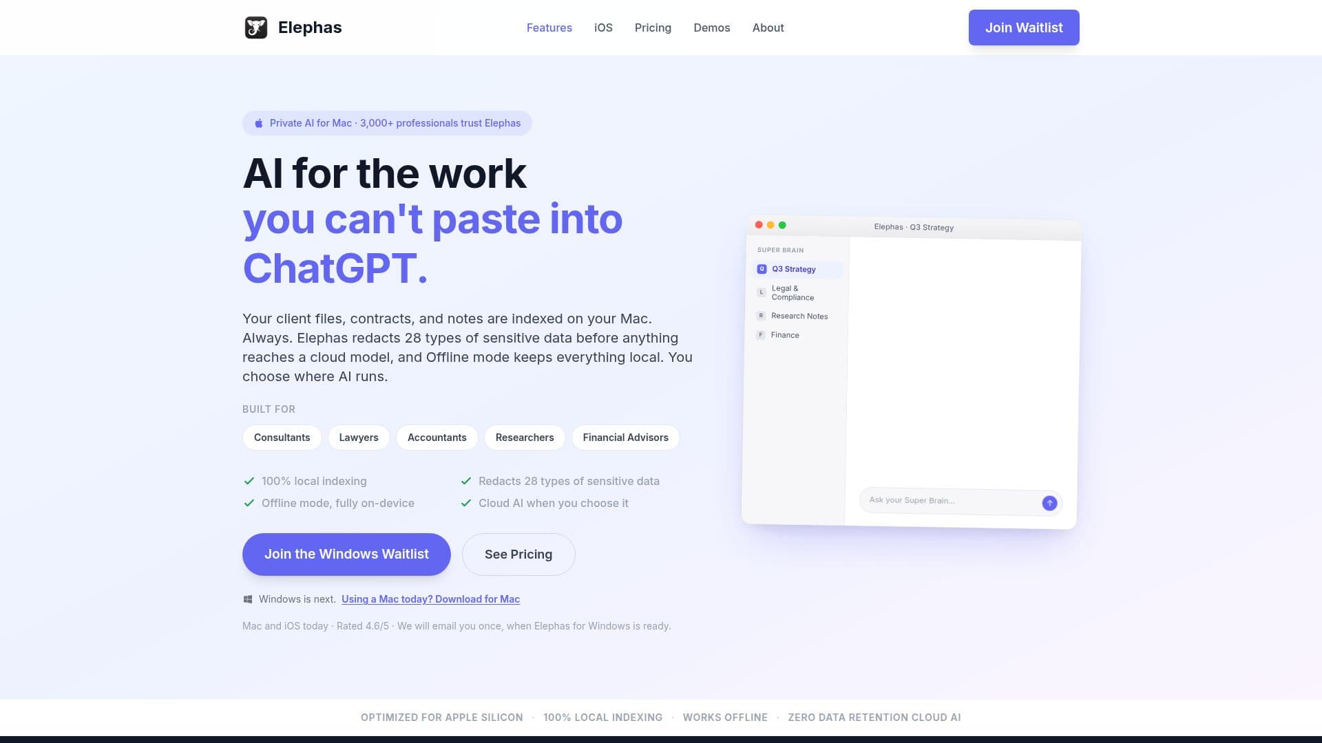 Elephas AI Assistant screenshot