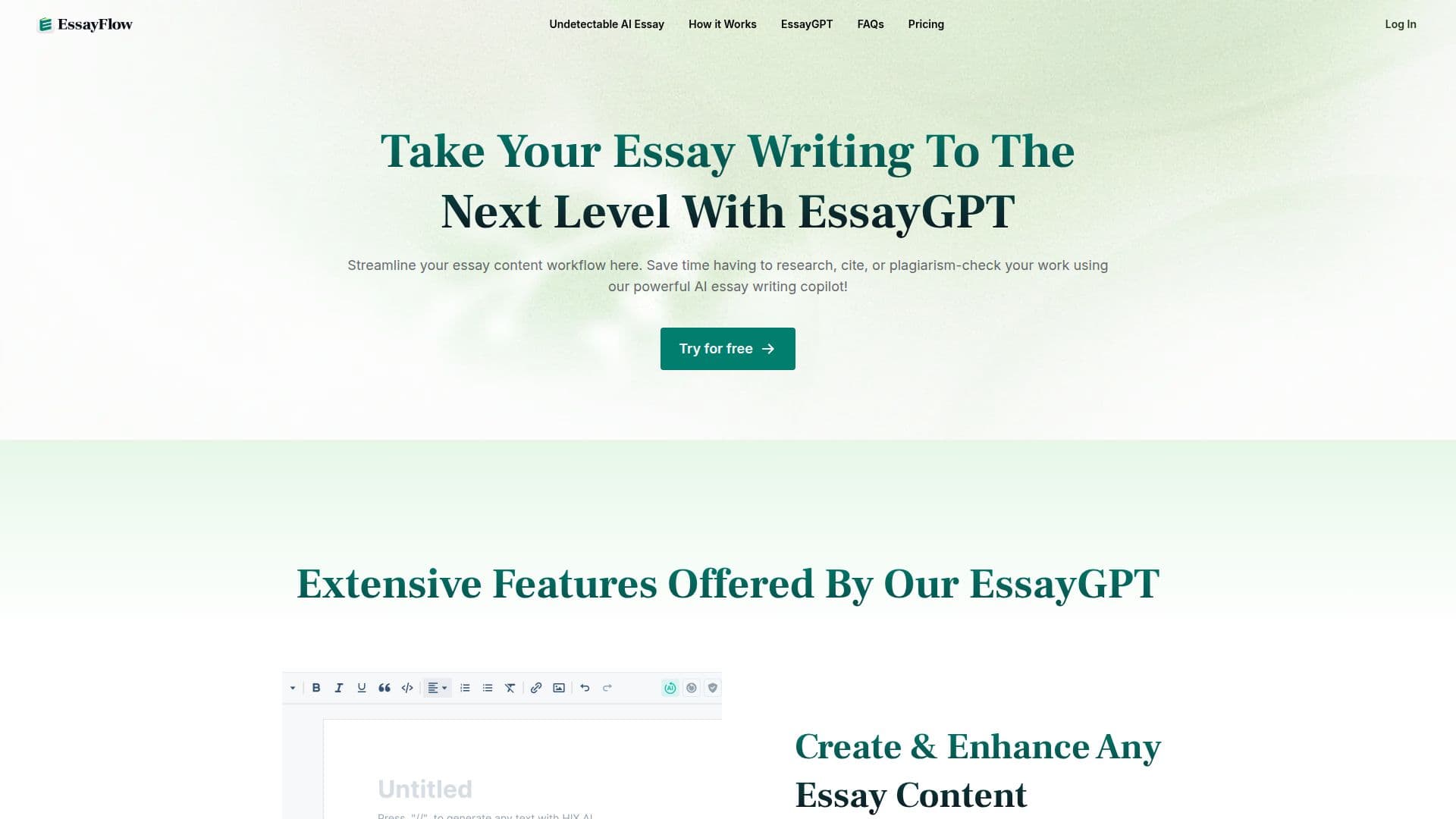 EssayGPT screenshot