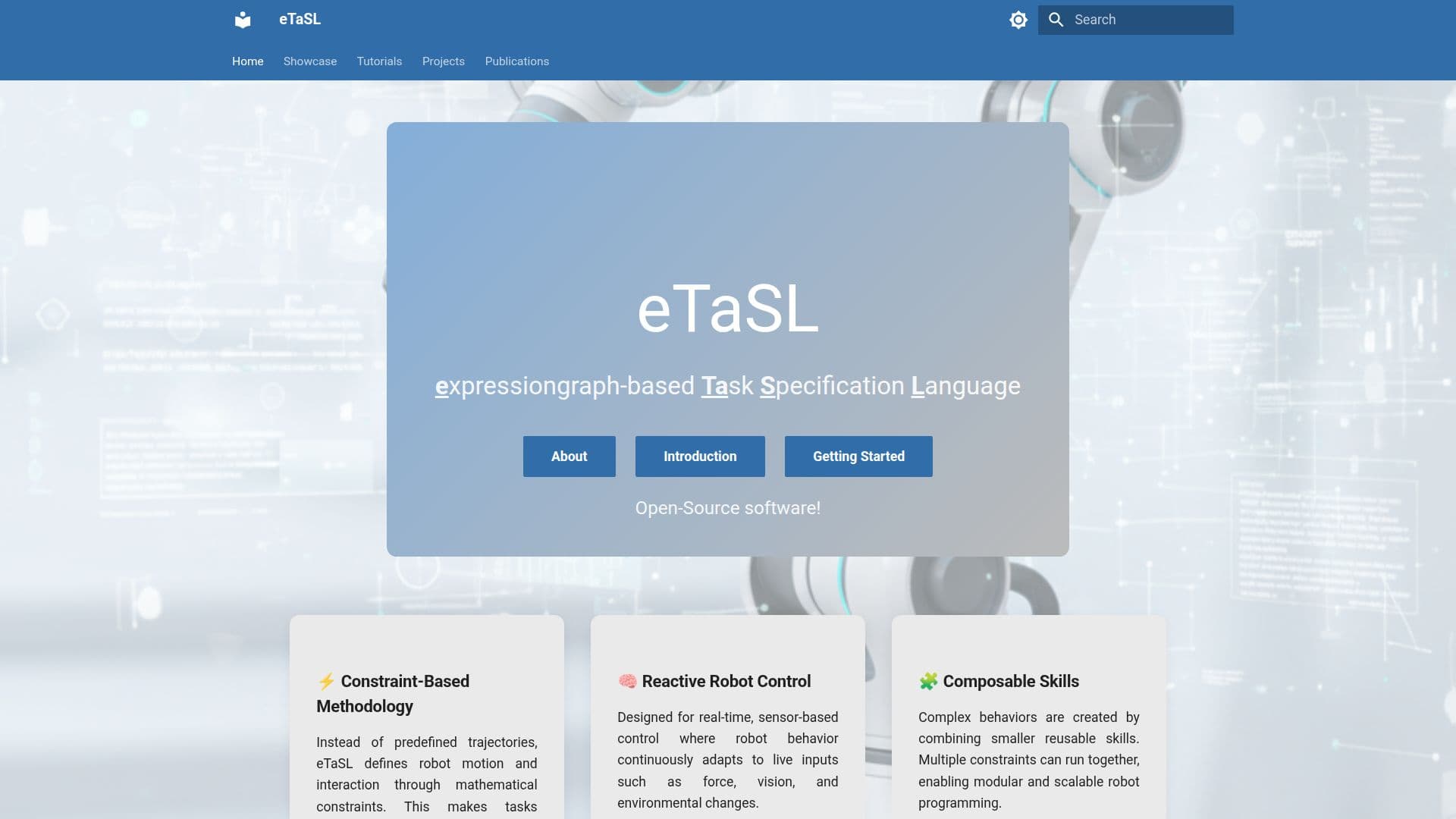 eTaSL ROS2 Framework screenshot