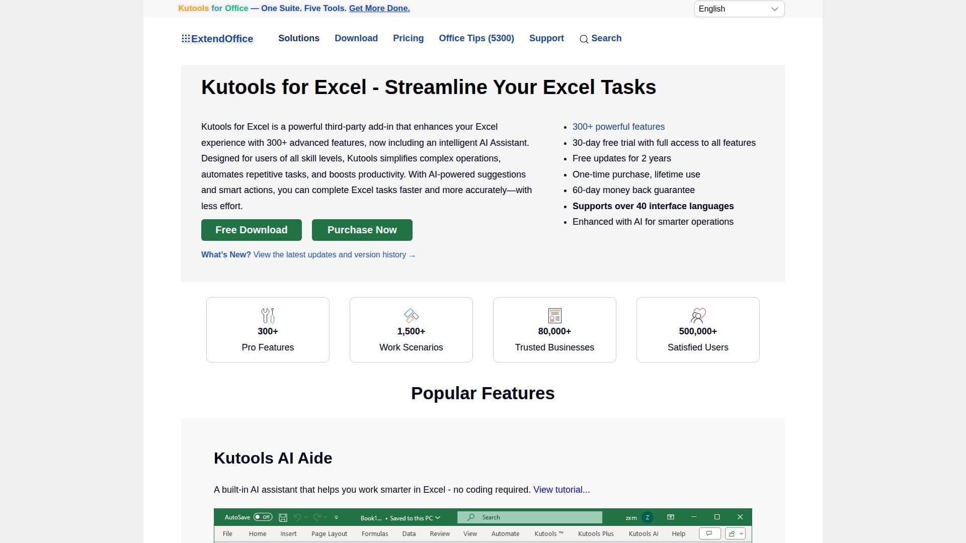 Kutools für Excel screenshot