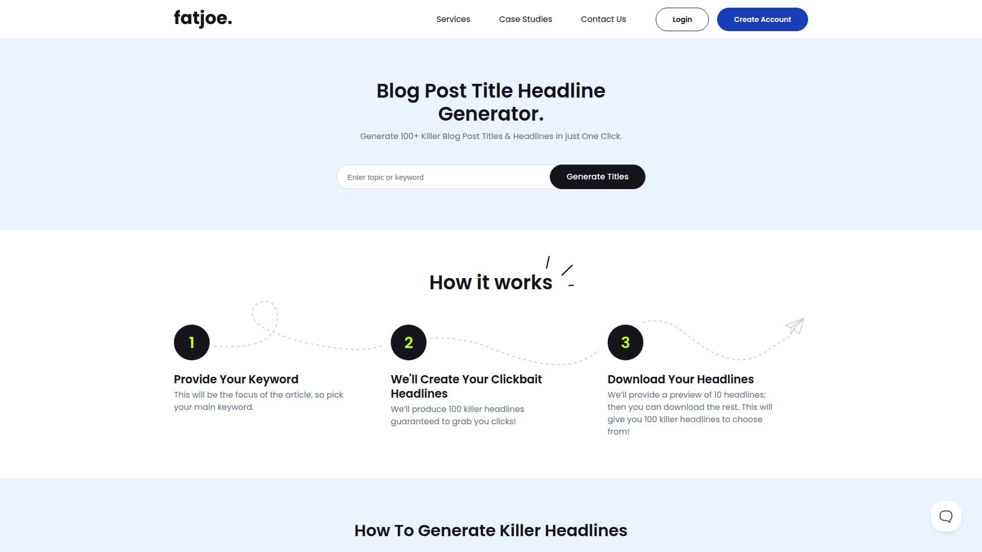 FATJOE Blog Post Title Generator screenshot