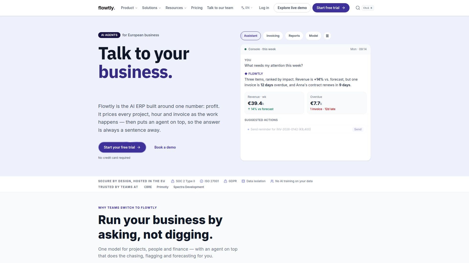 Flowtly ERP Plattform screenshot