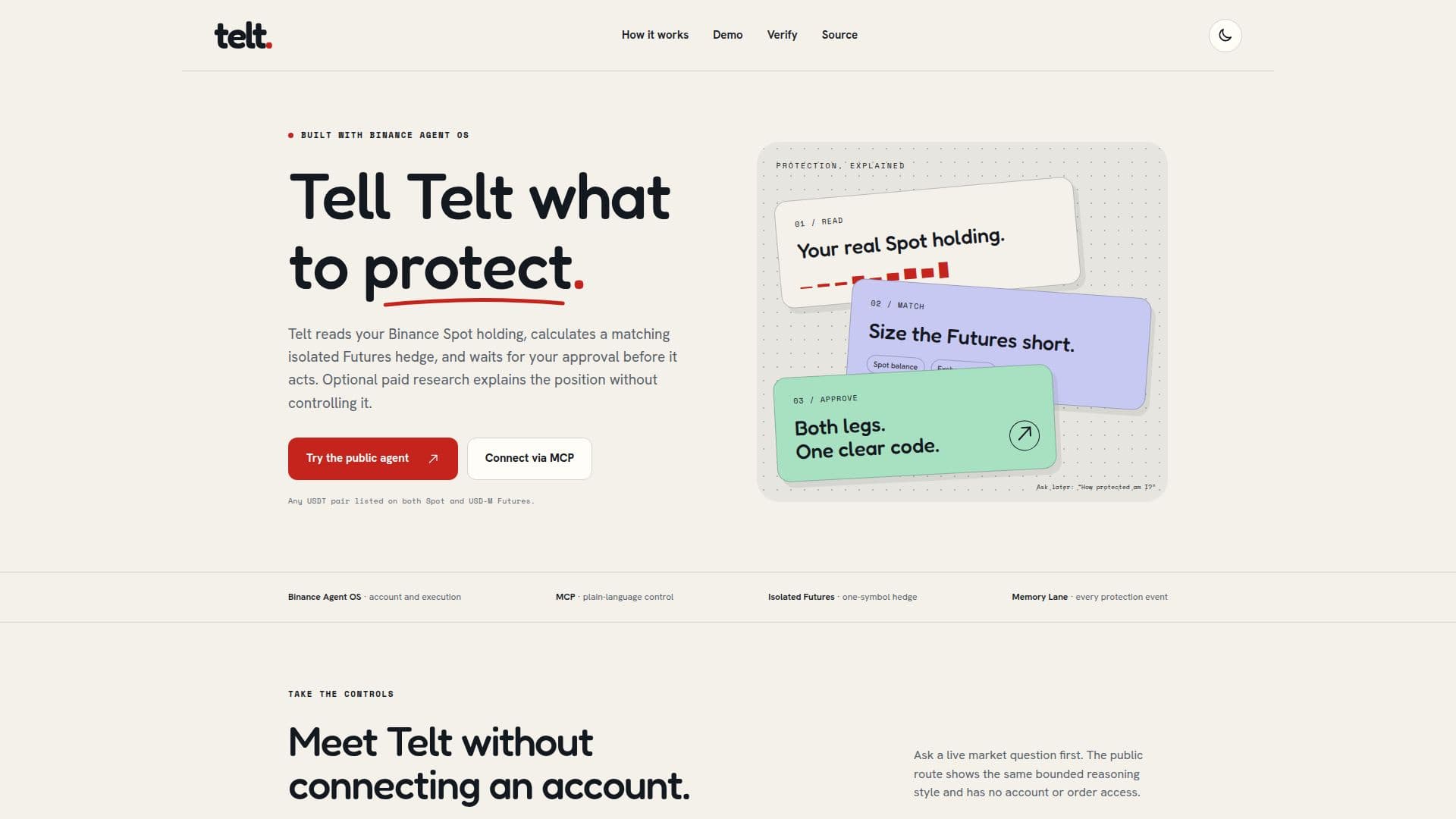 Telt Binance AI Agent screenshot