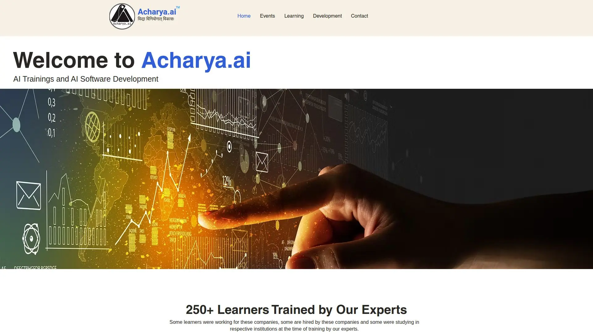 Screenshot von Acharya.ai Trainingsplattform