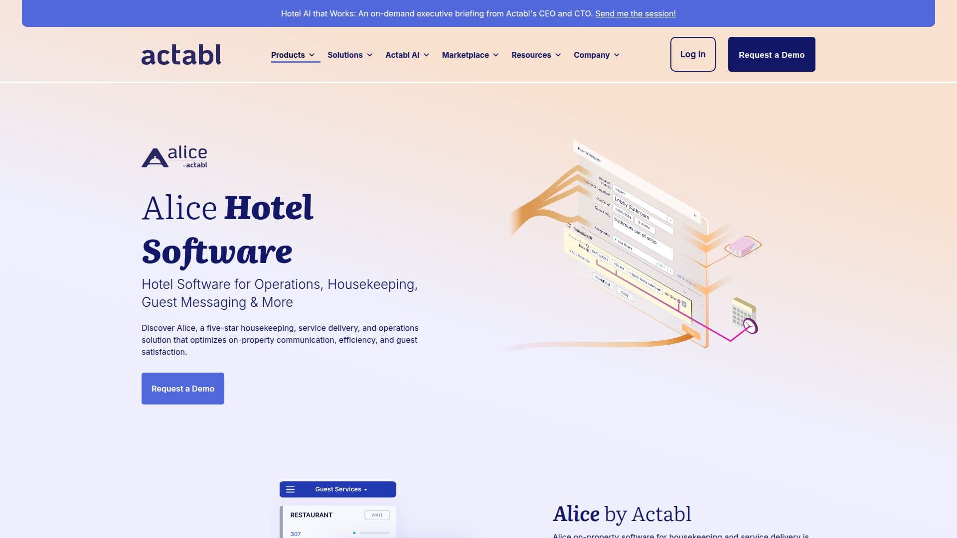 Tangkapan layar ALICE Hotel Software