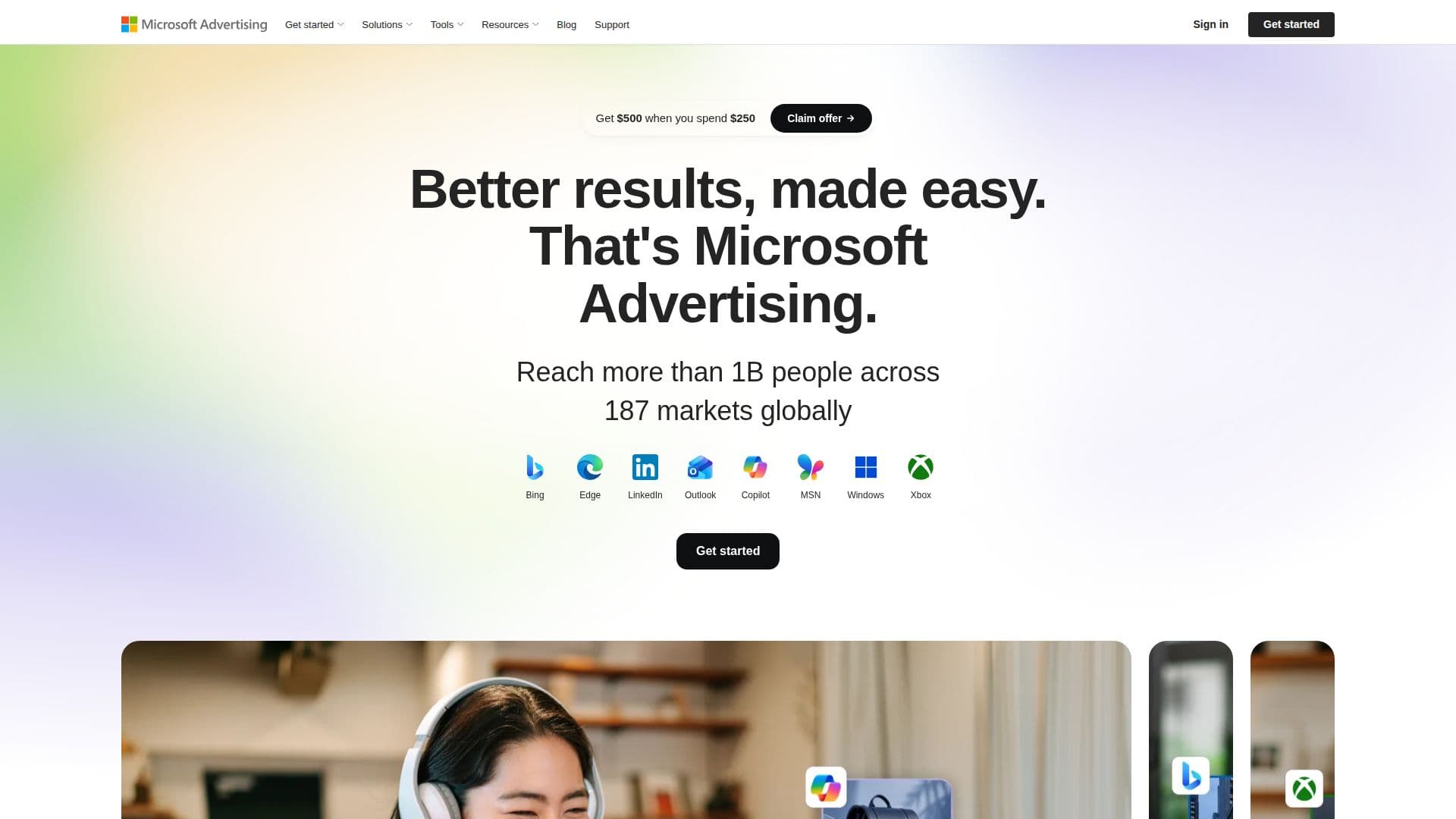 Microsoft Advertising screenshot