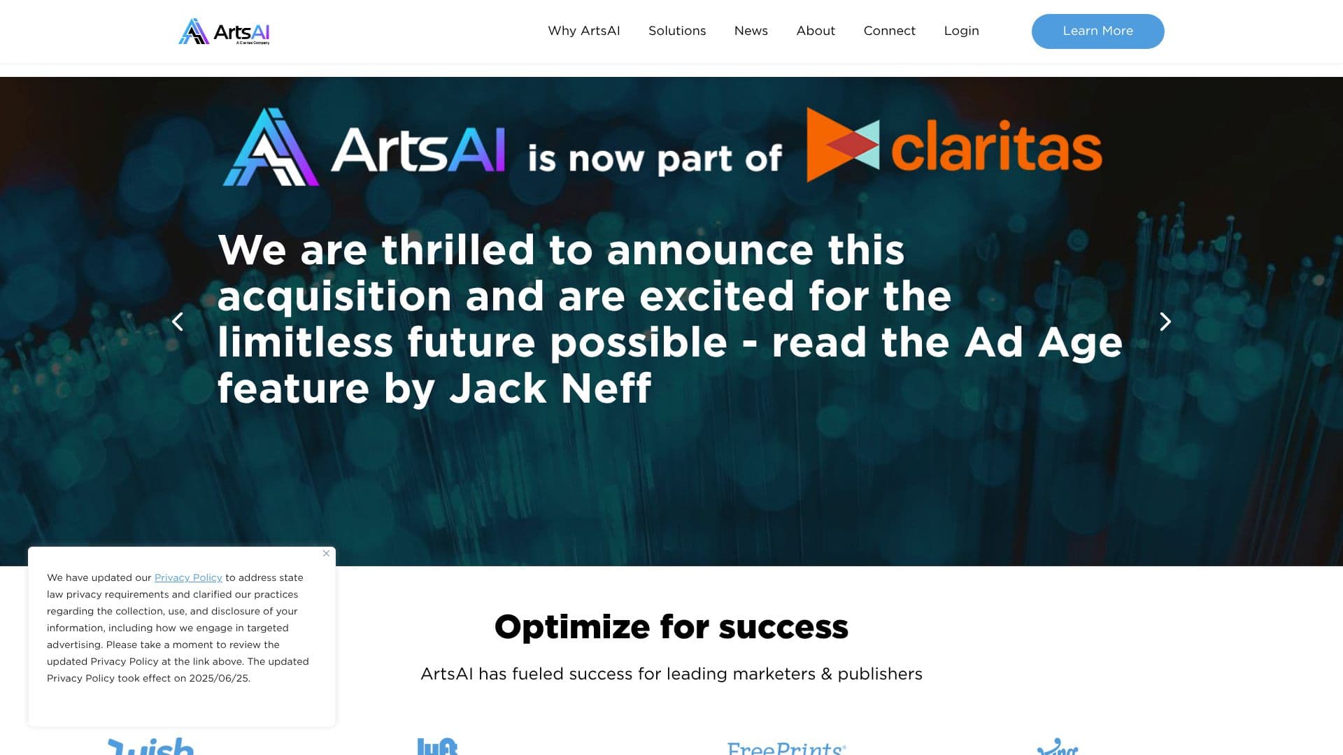 لقطة شاشة لـ ArtsAI – أتمتة التسويق التكيفية